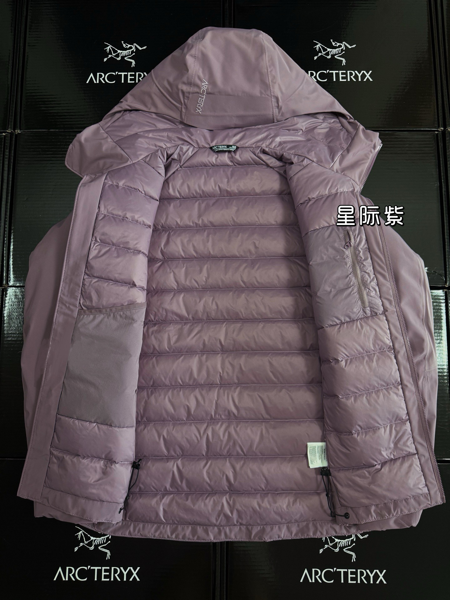 Arcteryx Female Down Jacket Knitted Black Hooded Xs-s-m-l-xl-xxl