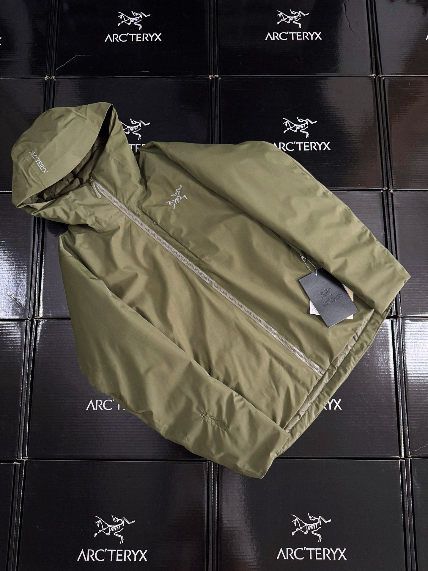 Arcteryx Female Down Jacket Knitted Black Hooded Xs-s-m-l-xl-xxl