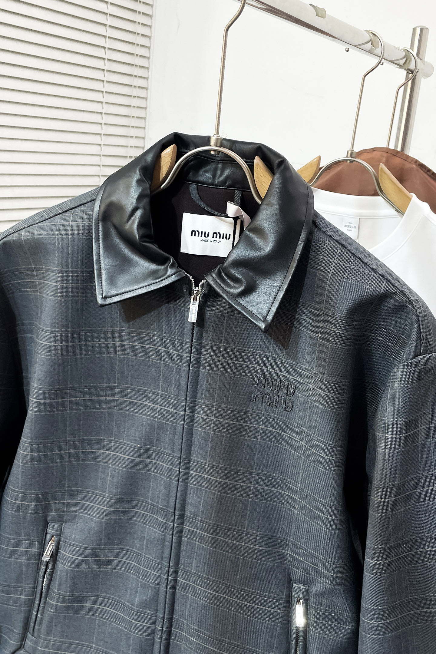 Miu Miu Couple Basic Clothing Wool Gray Loose Fit S-m