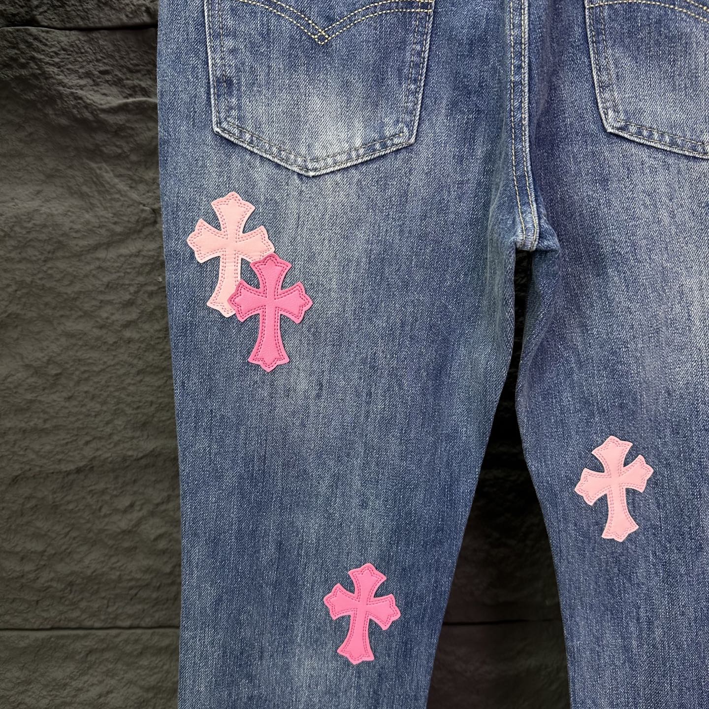 Chrome Hearts Couple Jeans Blue Couple Style