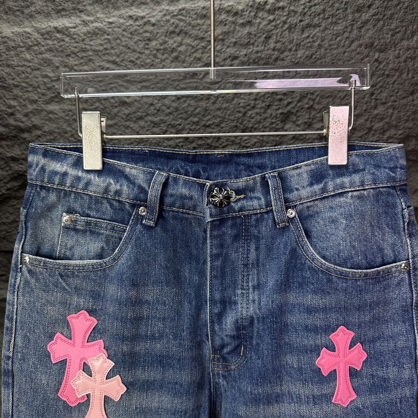 Chrome Hearts Couple Jeans Blue Couple Style