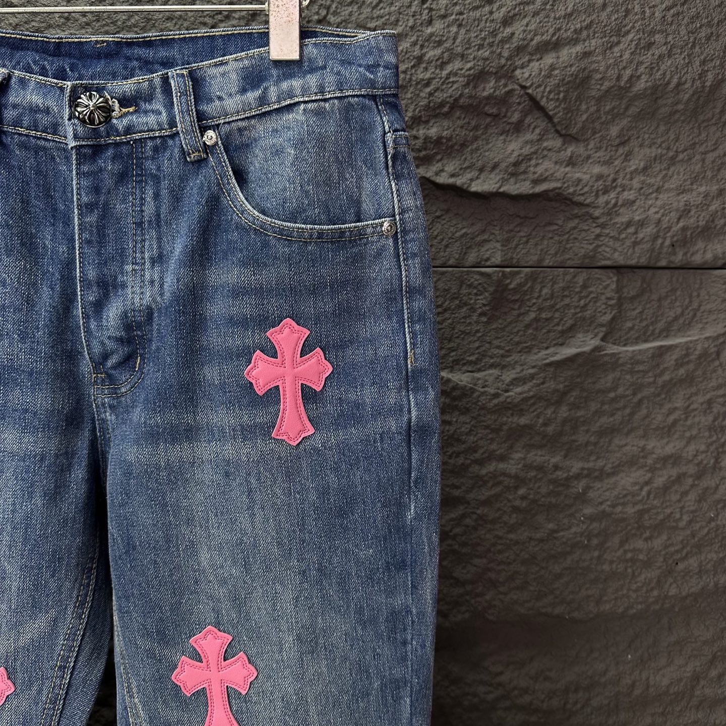 Chrome Hearts Couple Jeans Blue Couple Style