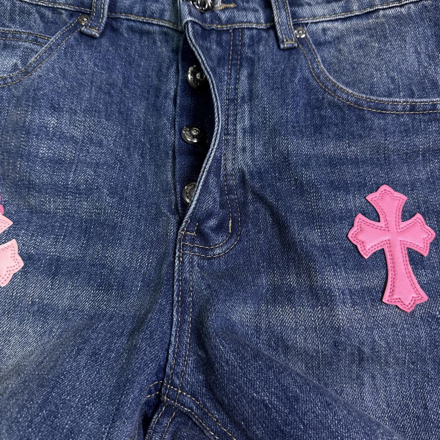 Chrome Hearts Couple Jeans Blue Couple Style