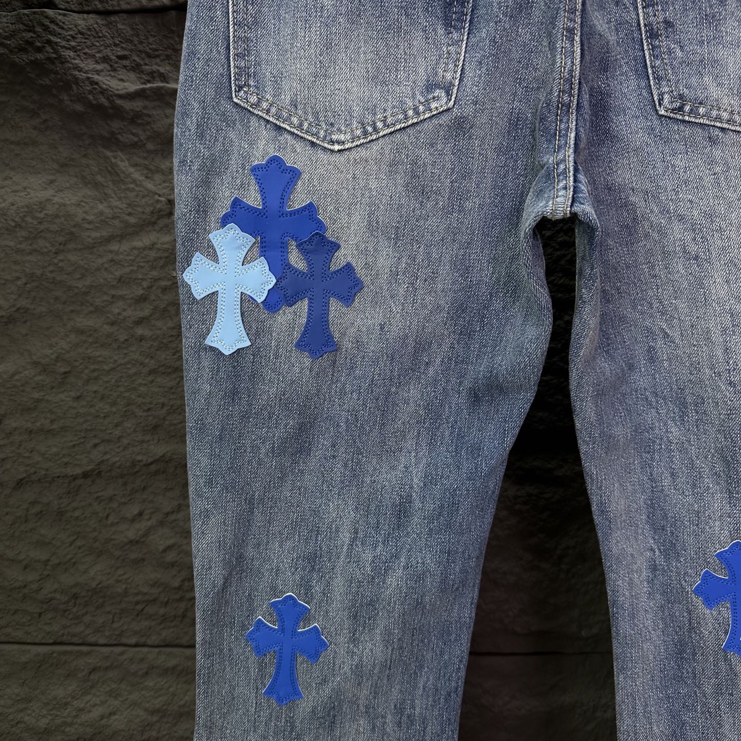 Chrome Hearts Couple Jeans Blue Couple Style