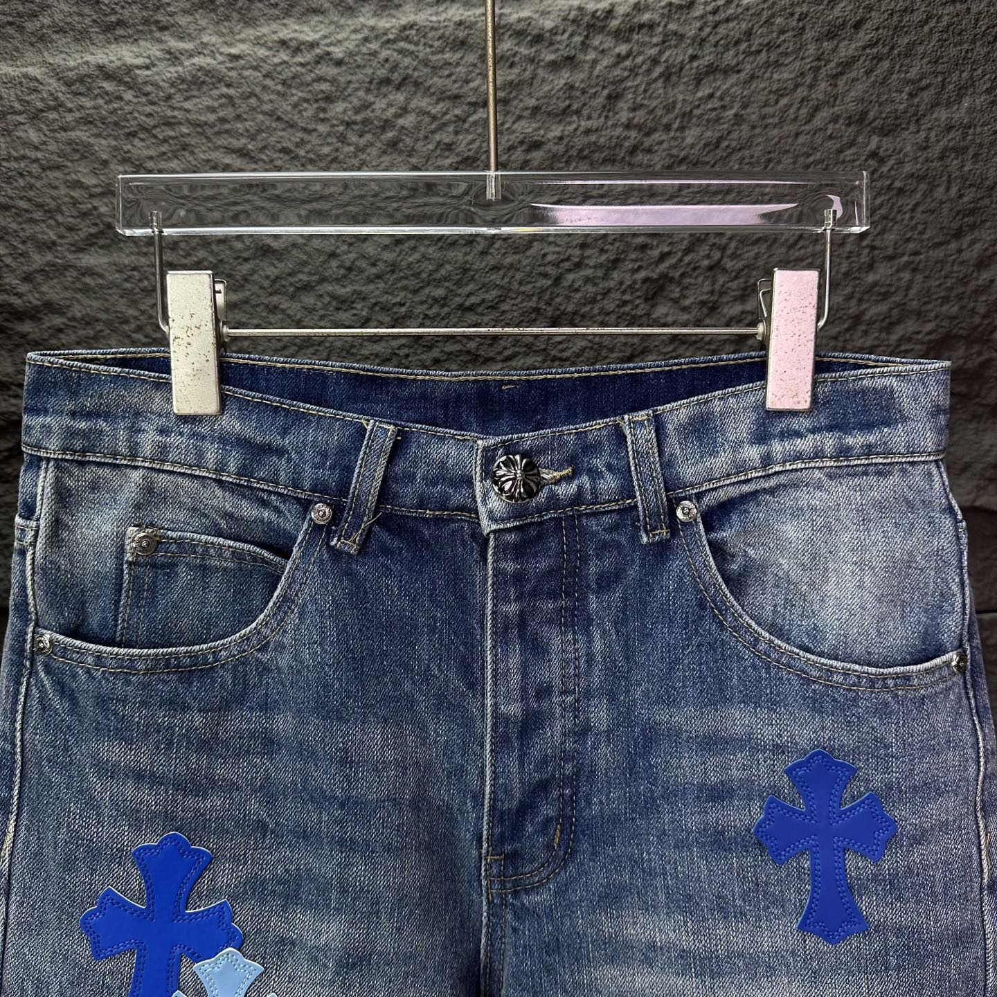 Chrome Hearts Couple Jeans Blue Couple Style