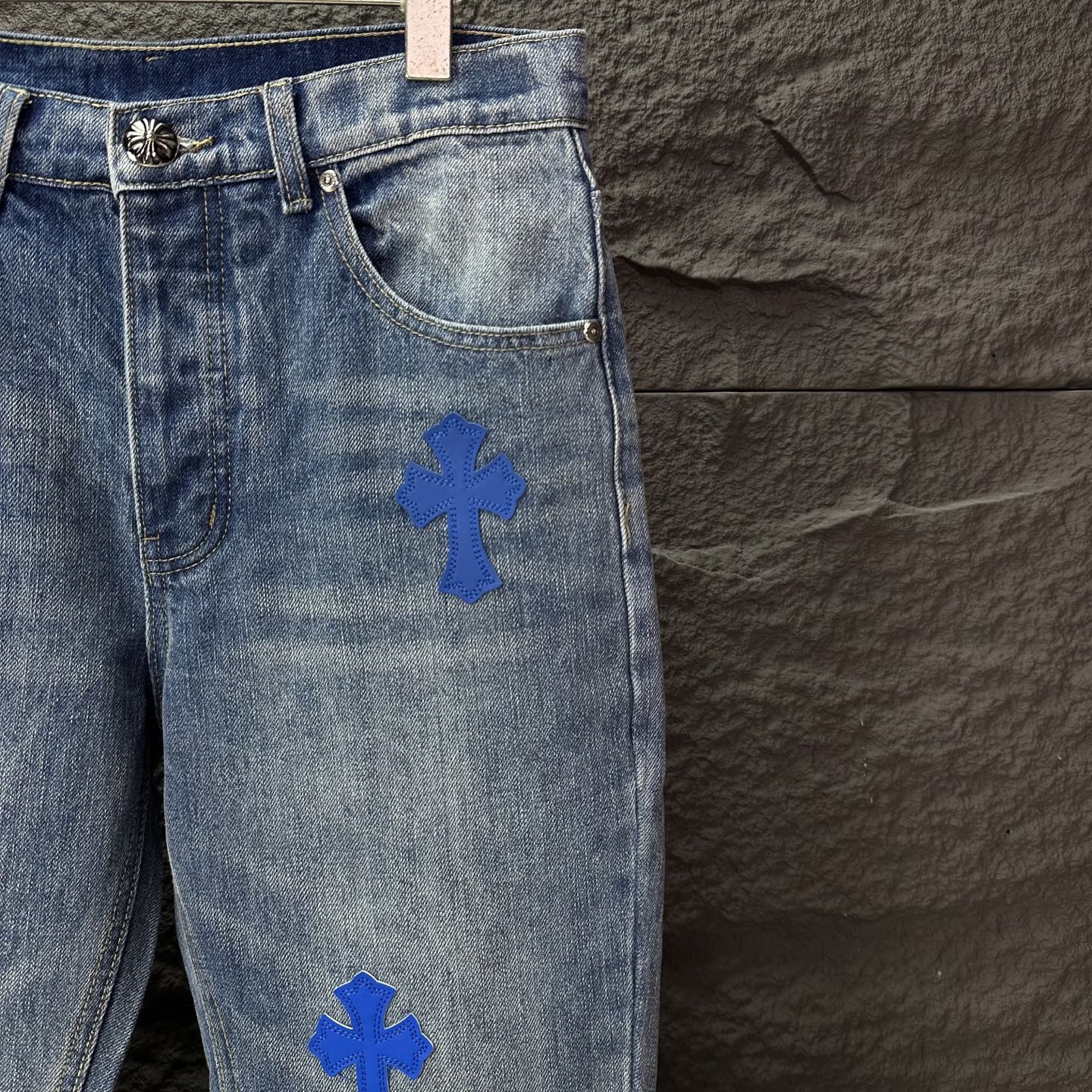 Chrome Hearts Couple Jeans Blue Couple Style