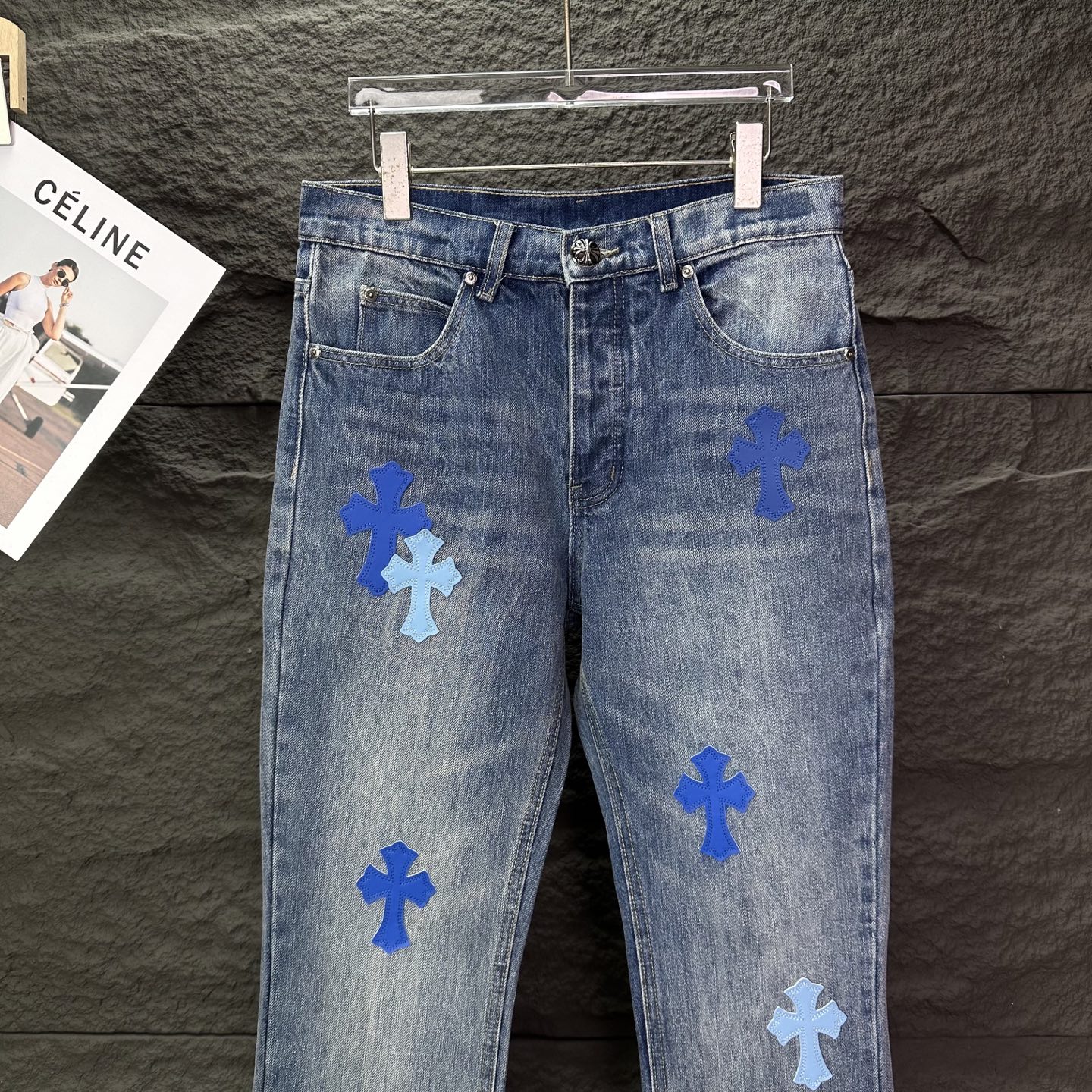 Chrome Hearts Couple Jeans Blue Couple Style
