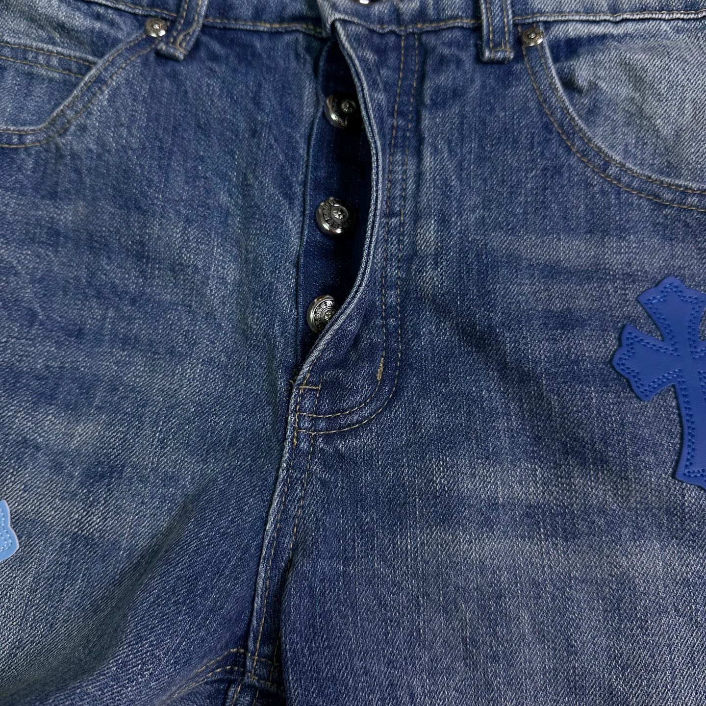 Chrome Hearts Couple Jeans Blue Couple Style