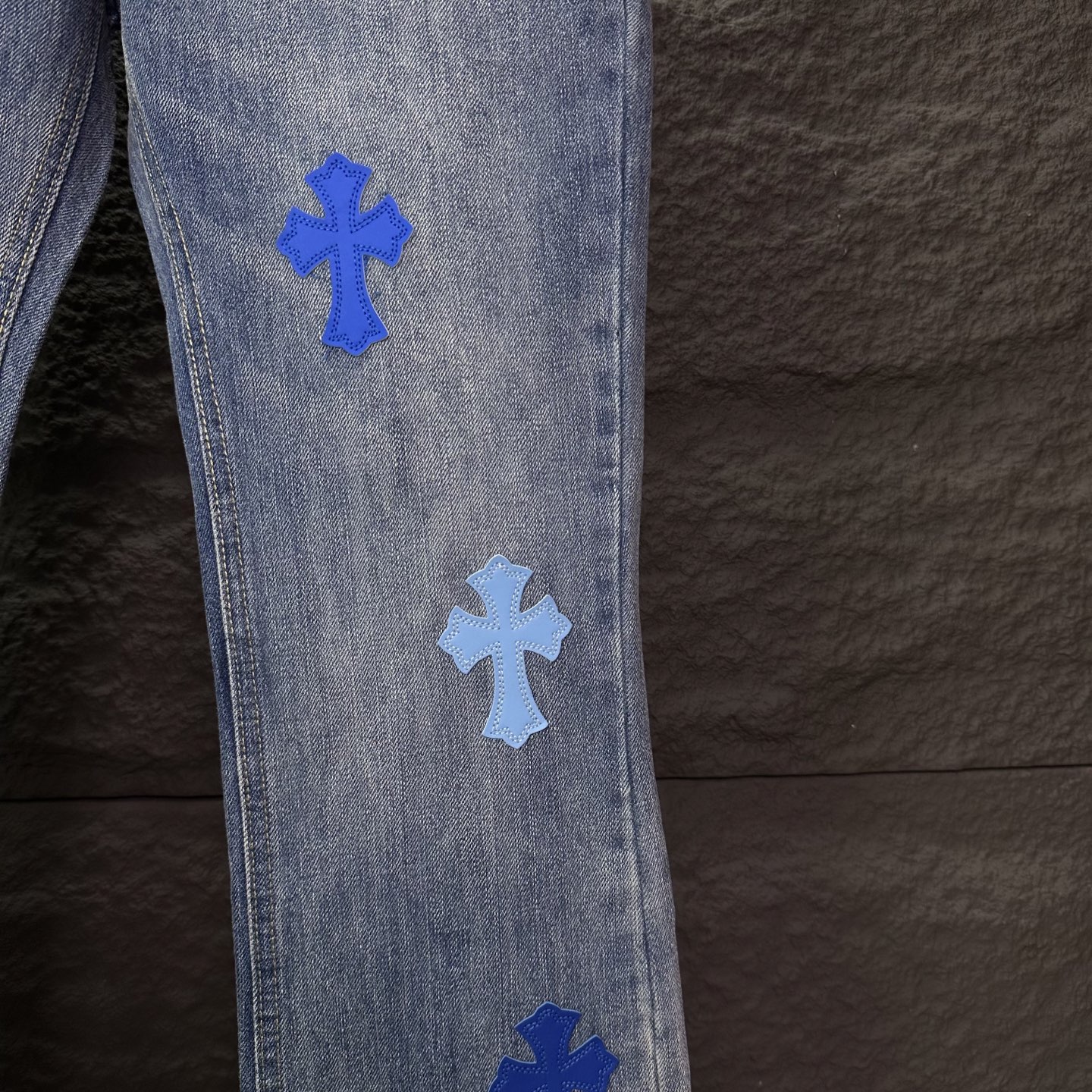 Chrome Hearts Couple Jeans Blue Couple Style