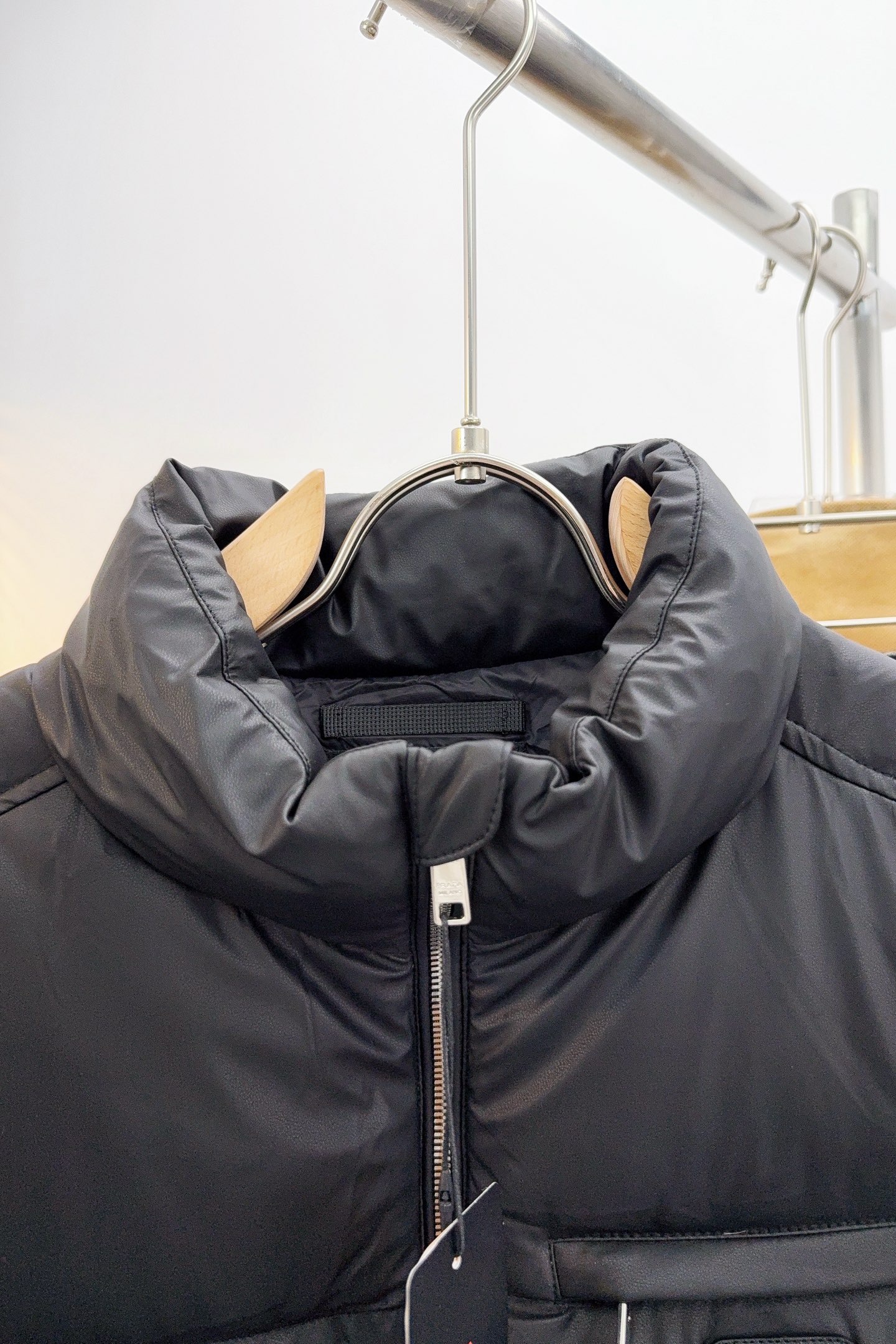 Prada Down Vest Goose Down Black S-m-xl
