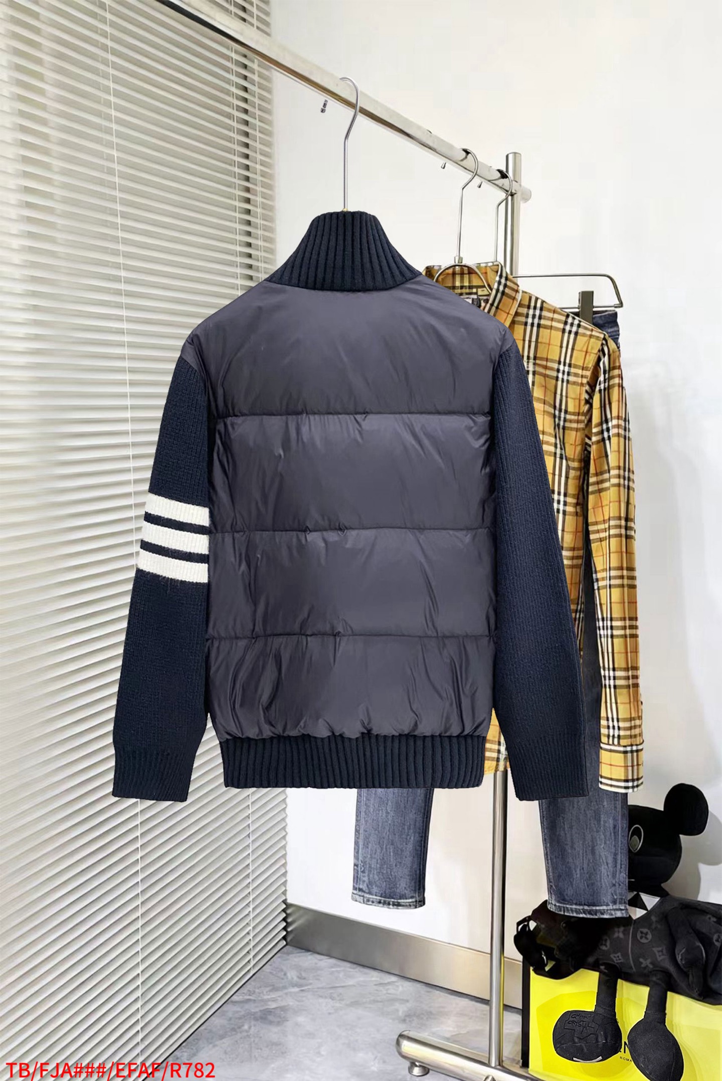 Thom Browne Female Down Jacket Knitted Slim Fit M-xl