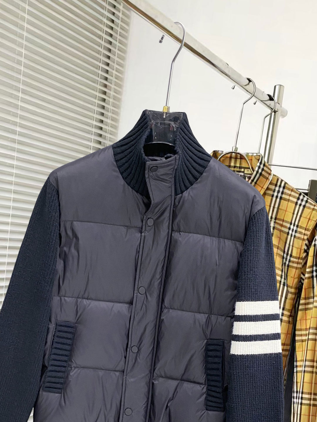 Thom Browne Female Down Jacket Knitted Slim Fit M-xl