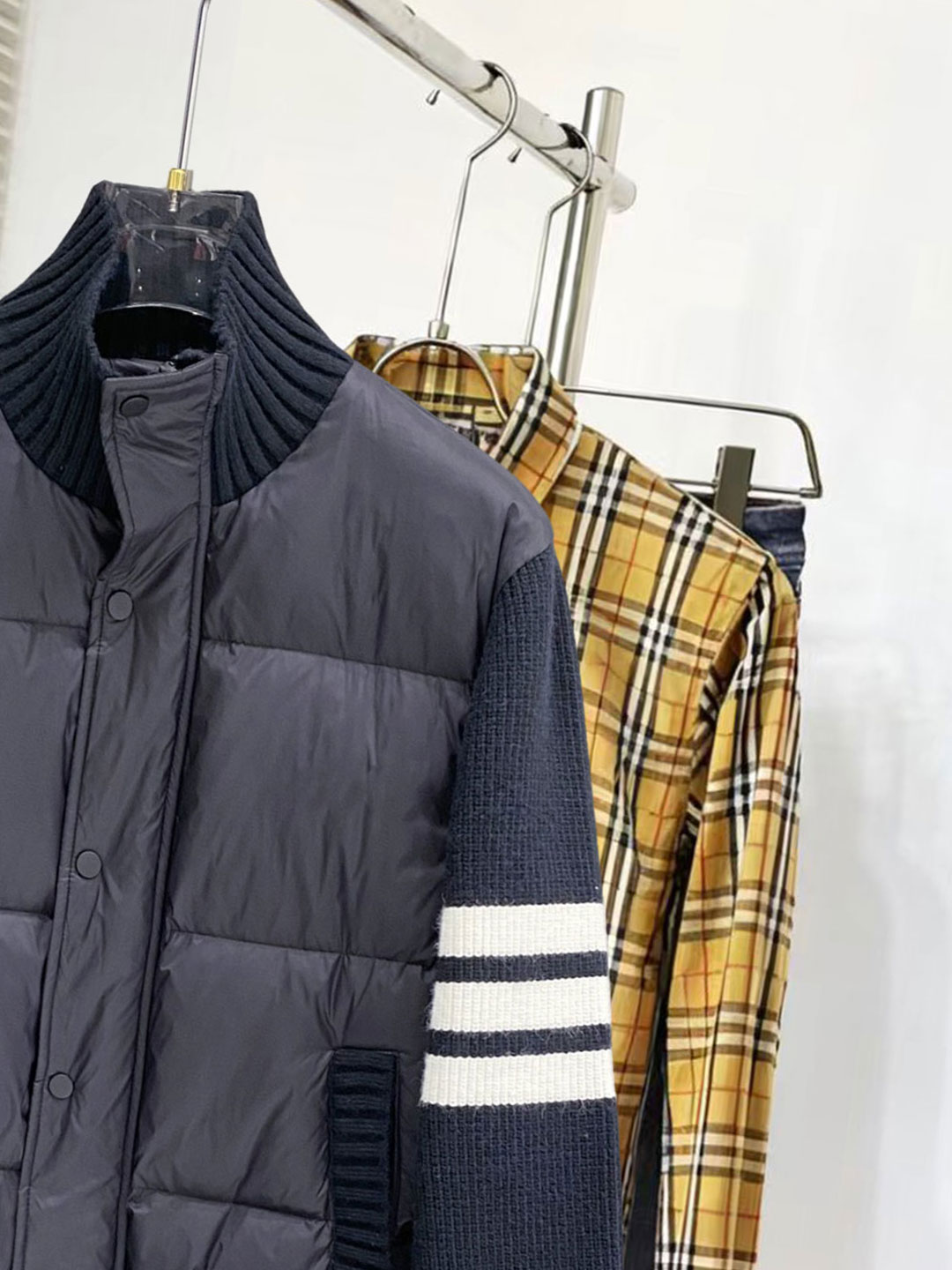Thom Browne Female Down Jacket Knitted Slim Fit M-xl