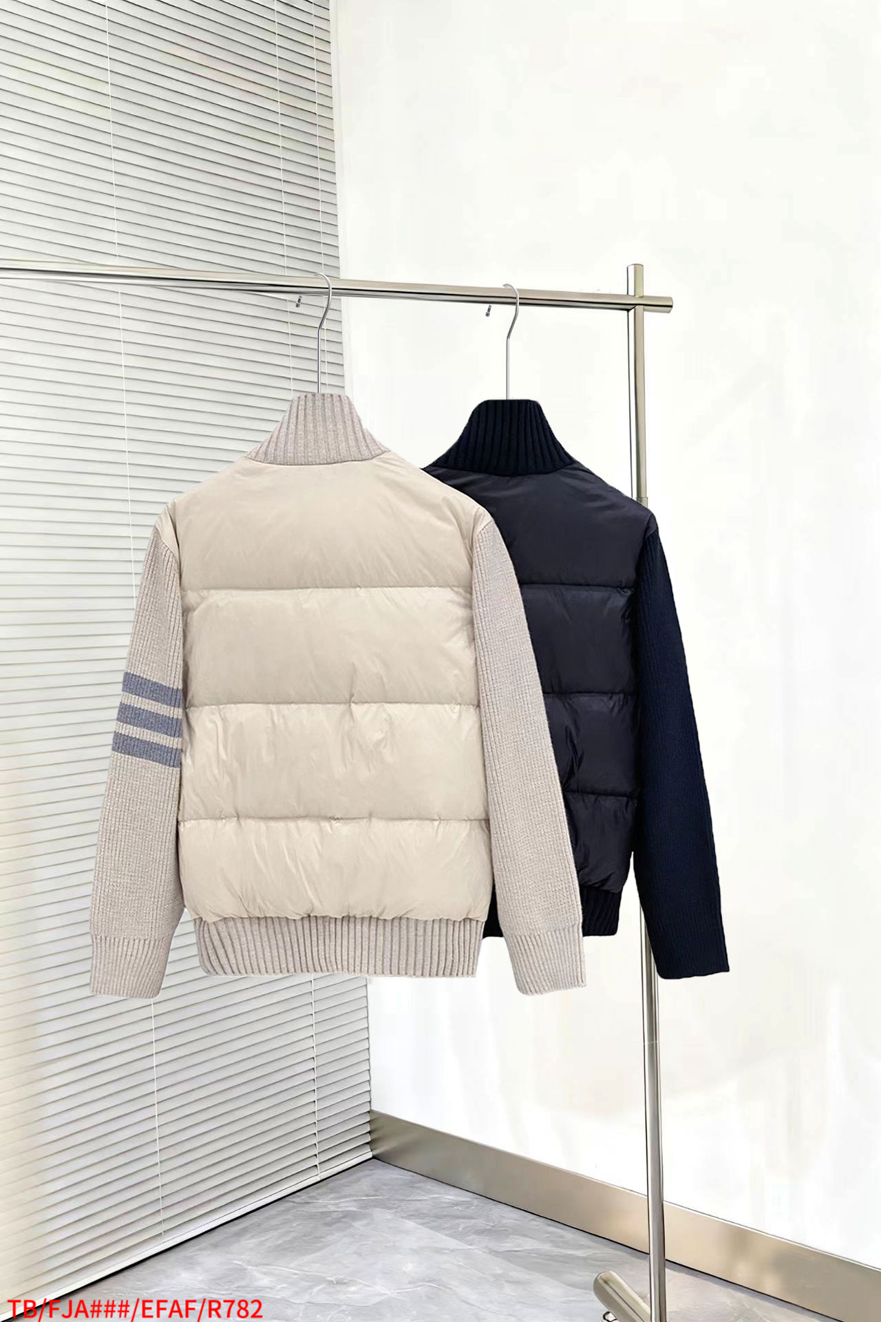 Thom Browne Female Down Jacket Knitted Slim Fit M-xl