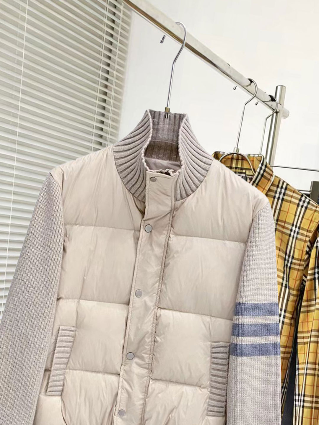 Thom Browne Female Down Jacket Knitted Slim Fit M-xl