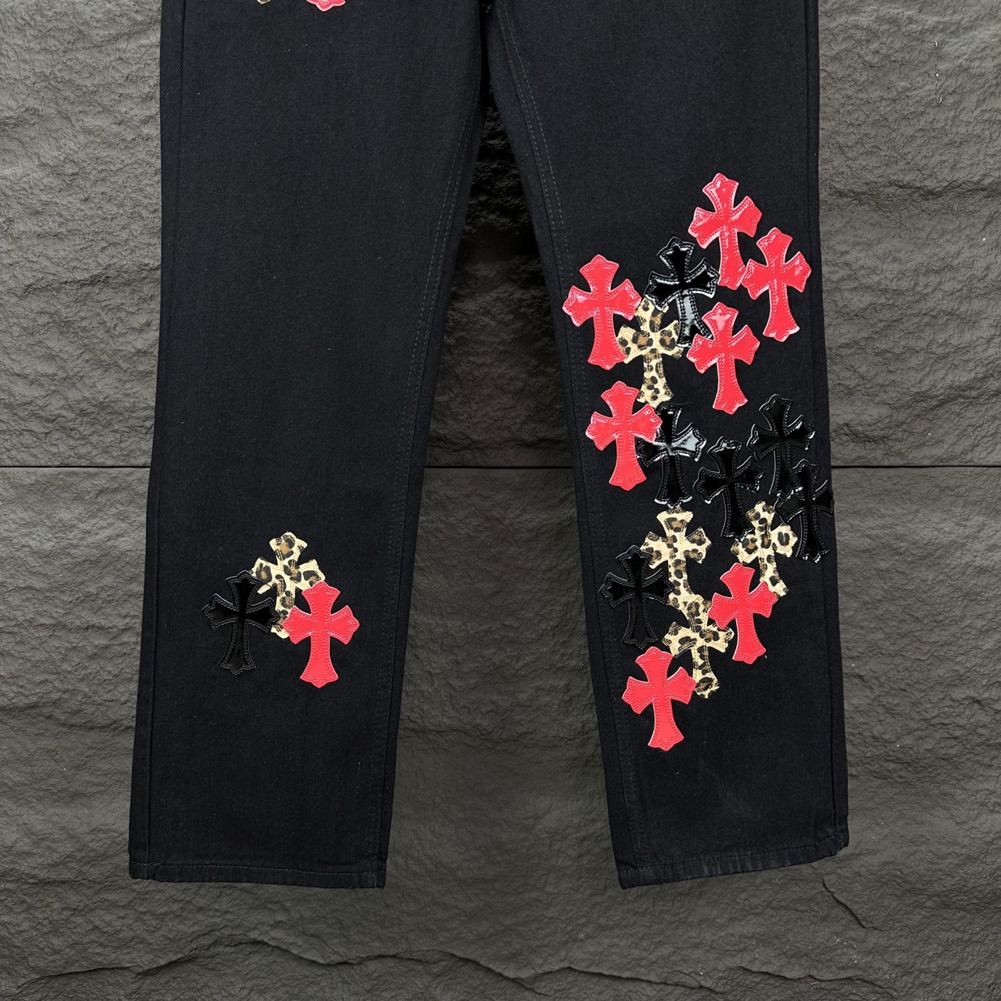 Chrome Hearts Couple Jeans Black Loose Fit