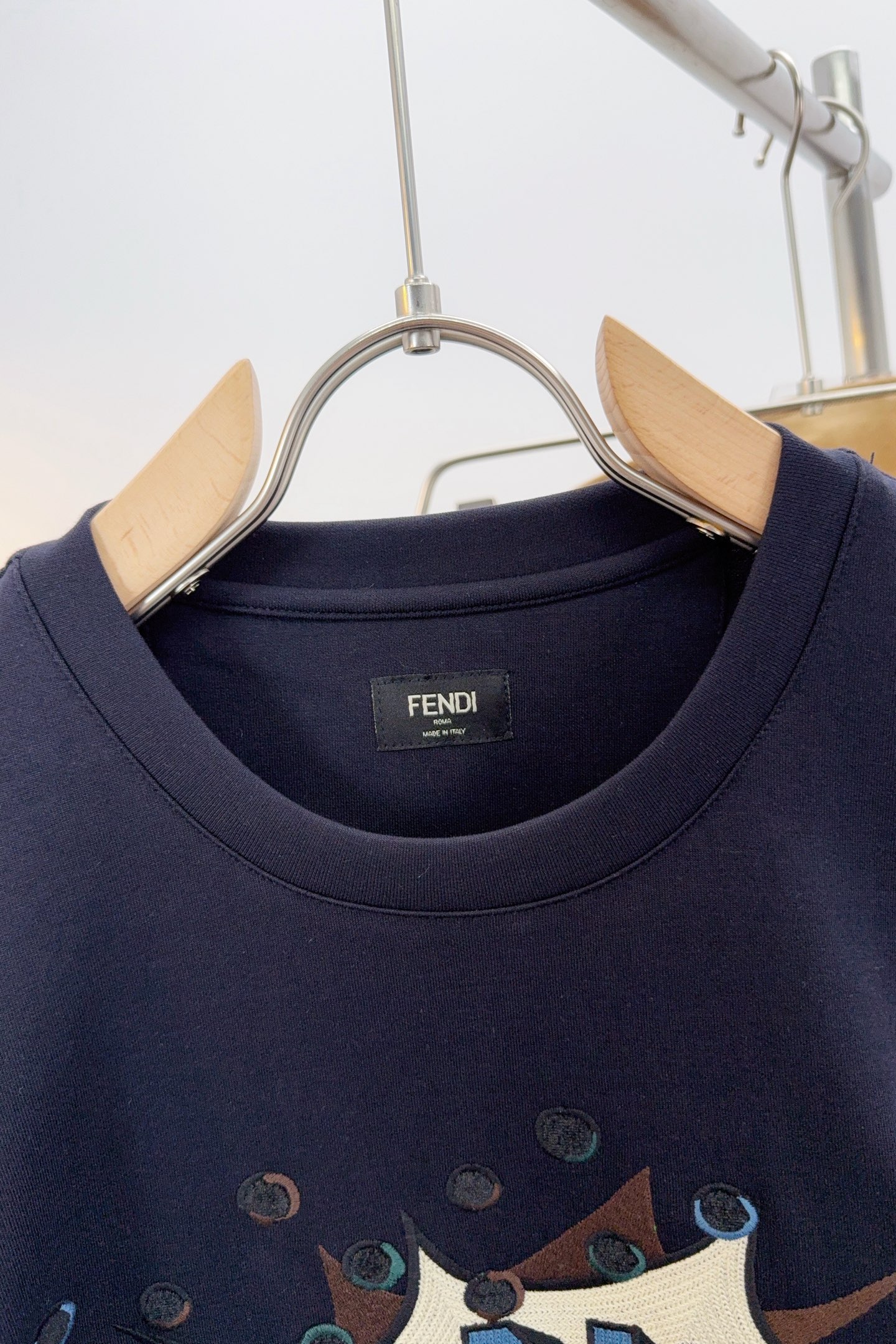 Fendi Couple Basic Clothing Cotton Blue S-m-xl