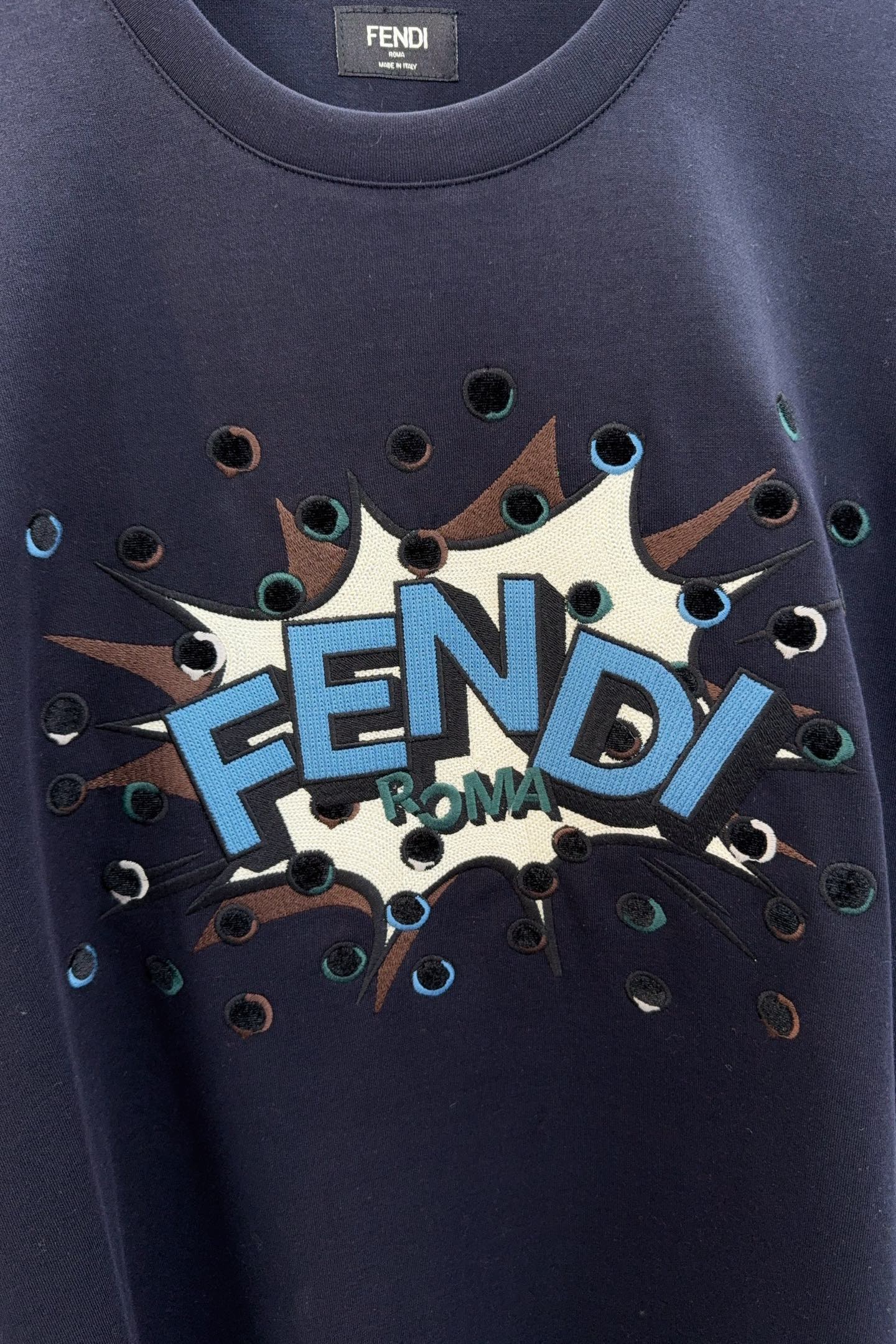 Fendi Couple Basic Clothing Cotton Blue S-m-xl