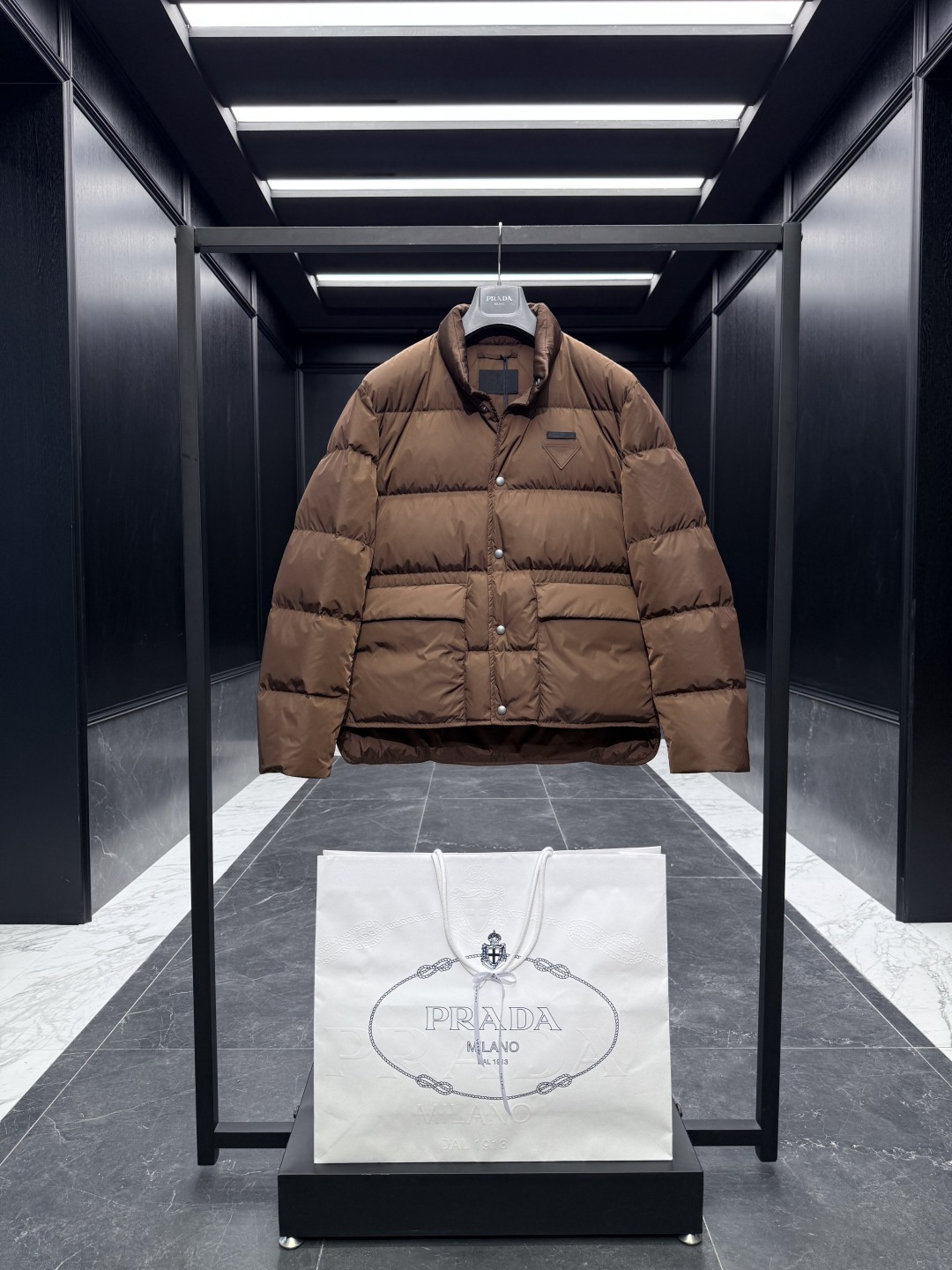 Prada Jacket Goose Down Black Loose Fit S-l
