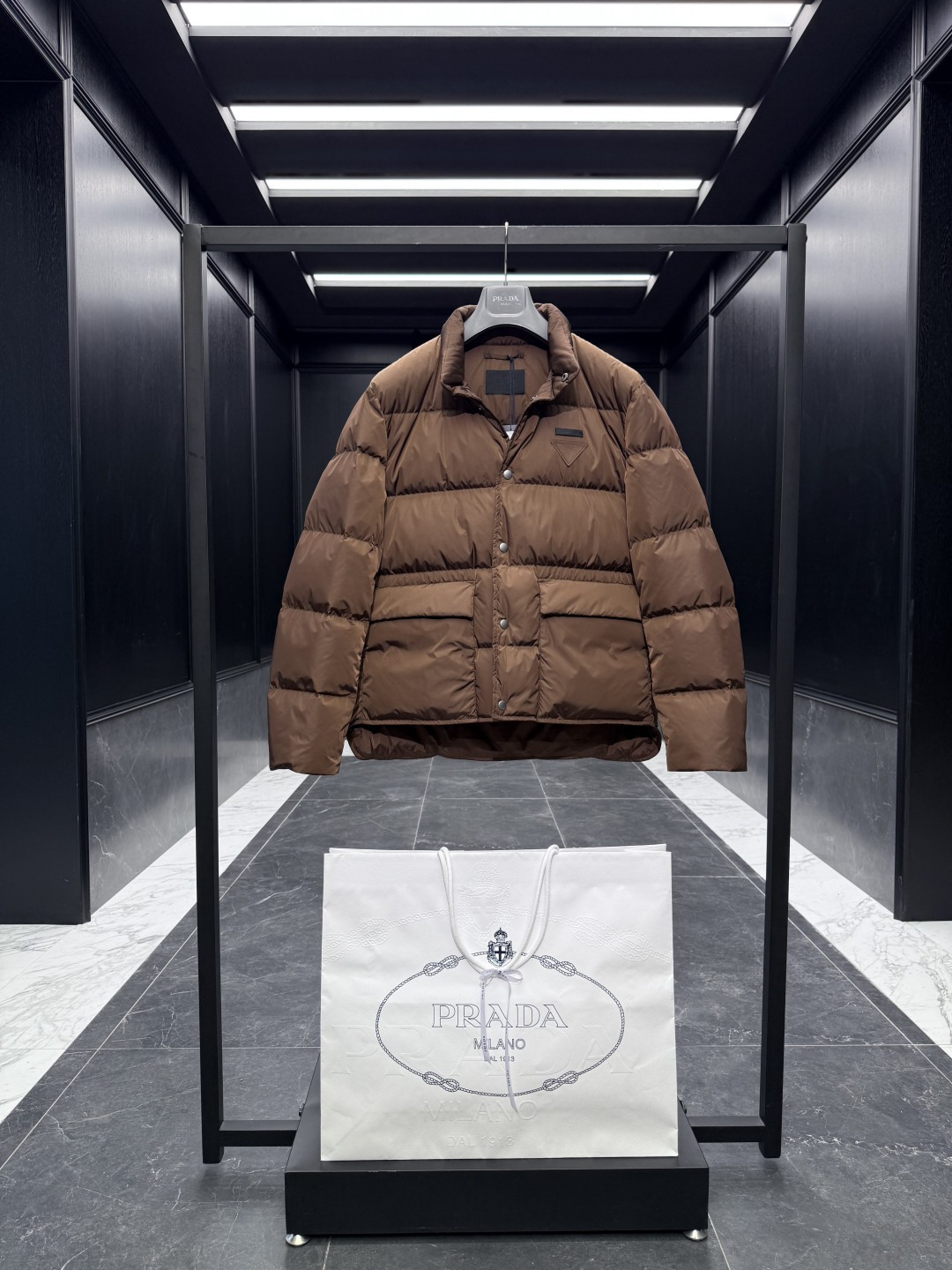 Prada Jacket Goose Down Black Loose Fit S-l