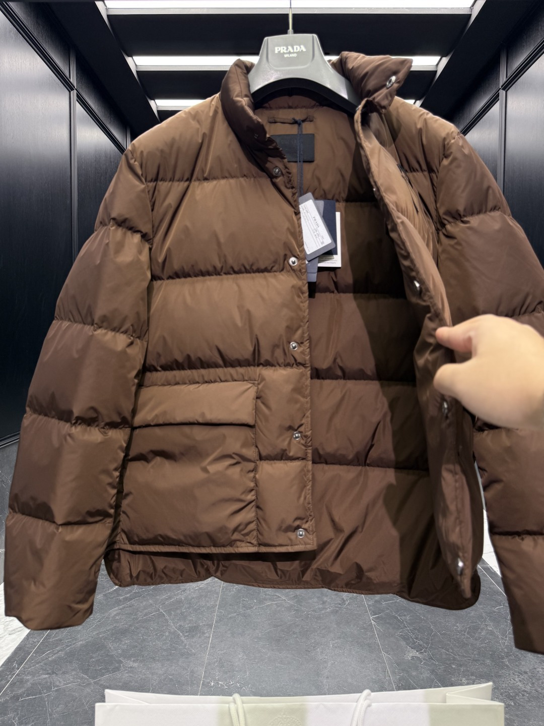 Prada Jacket Goose Down Black Loose Fit S-l