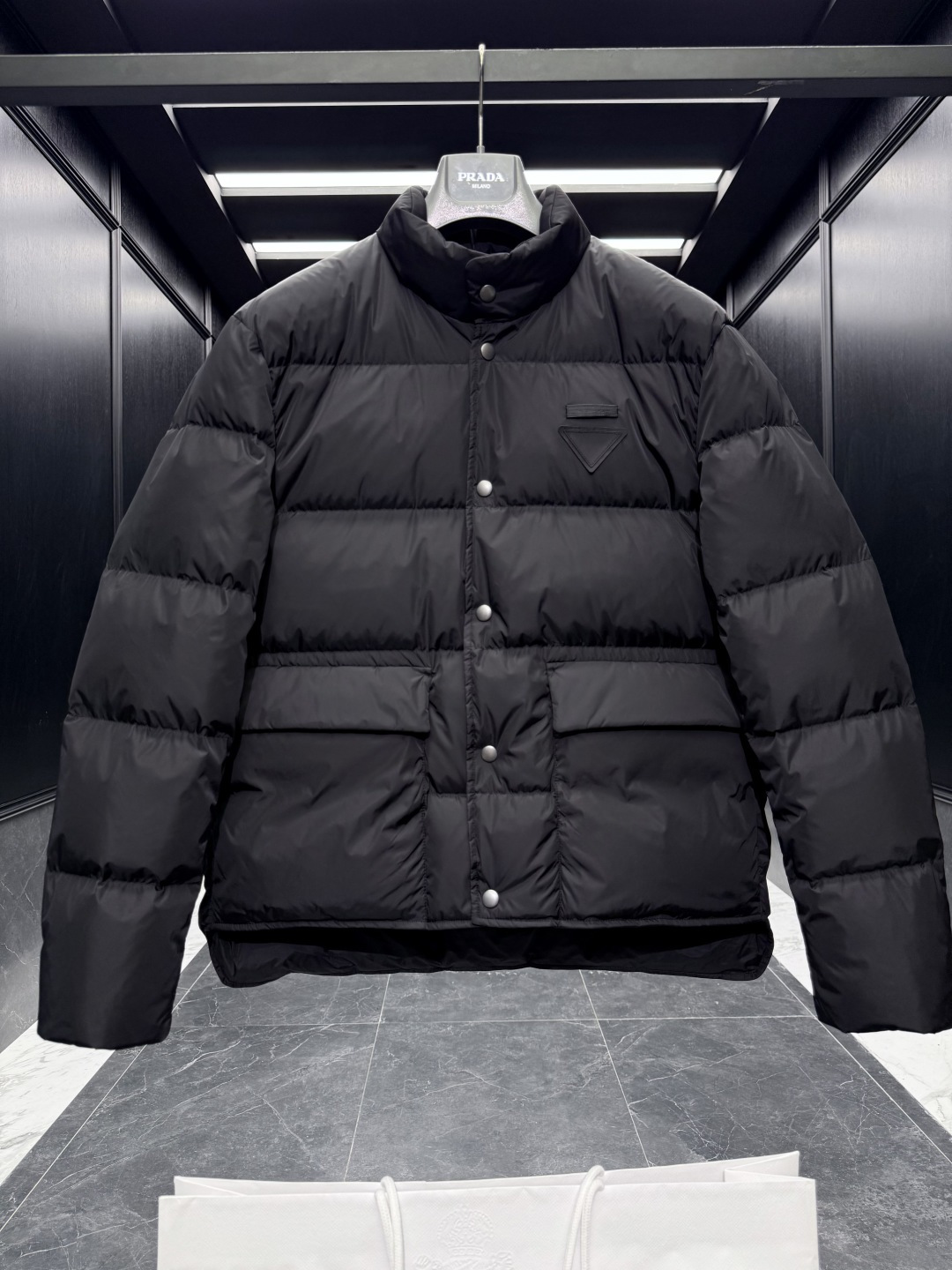Prada Jacket Goose Down Black Loose Fit S-l