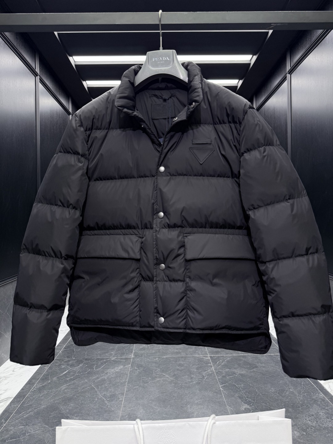 Prada Jacket Goose Down Black Loose Fit S-l