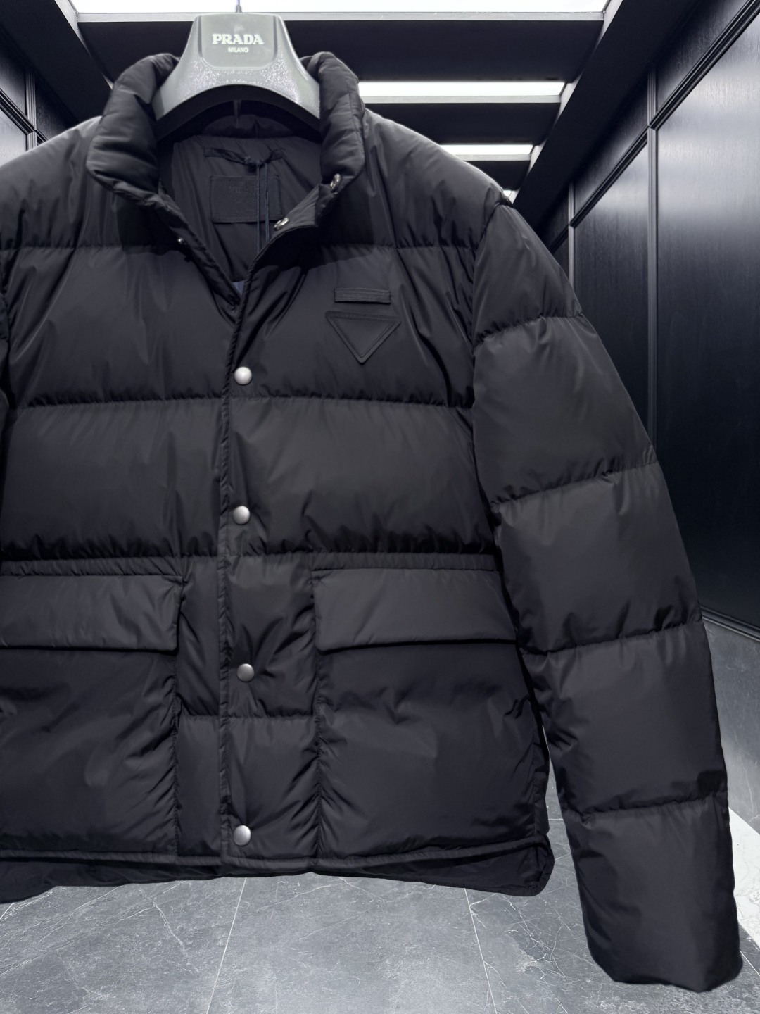 Prada Jacket Goose Down Black Loose Fit S-l