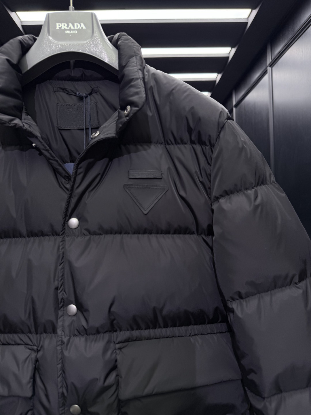 Prada Jacket Goose Down Black Loose Fit S-l