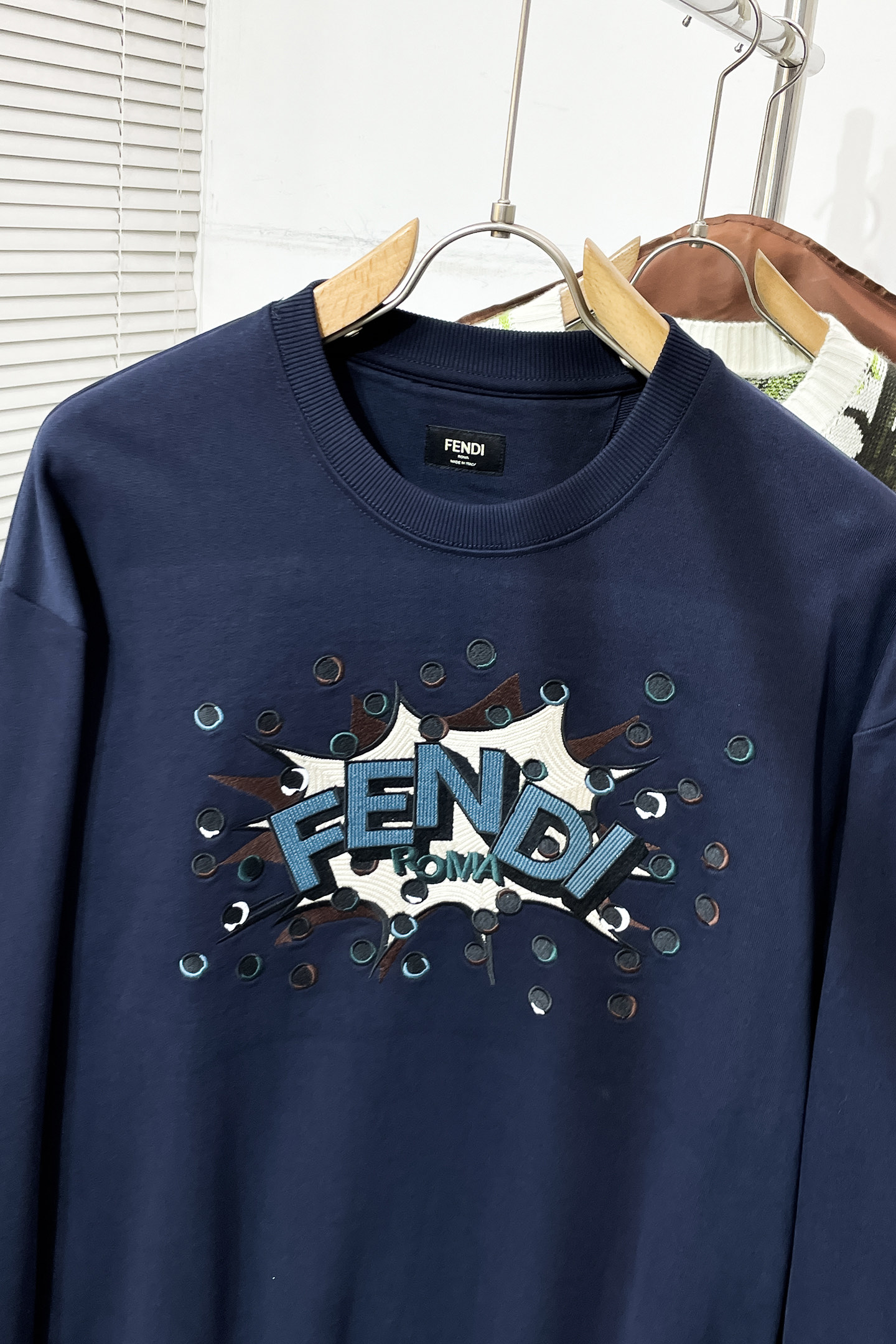Fendi Hoodie Cotton Blue Printed S-m-l-xl