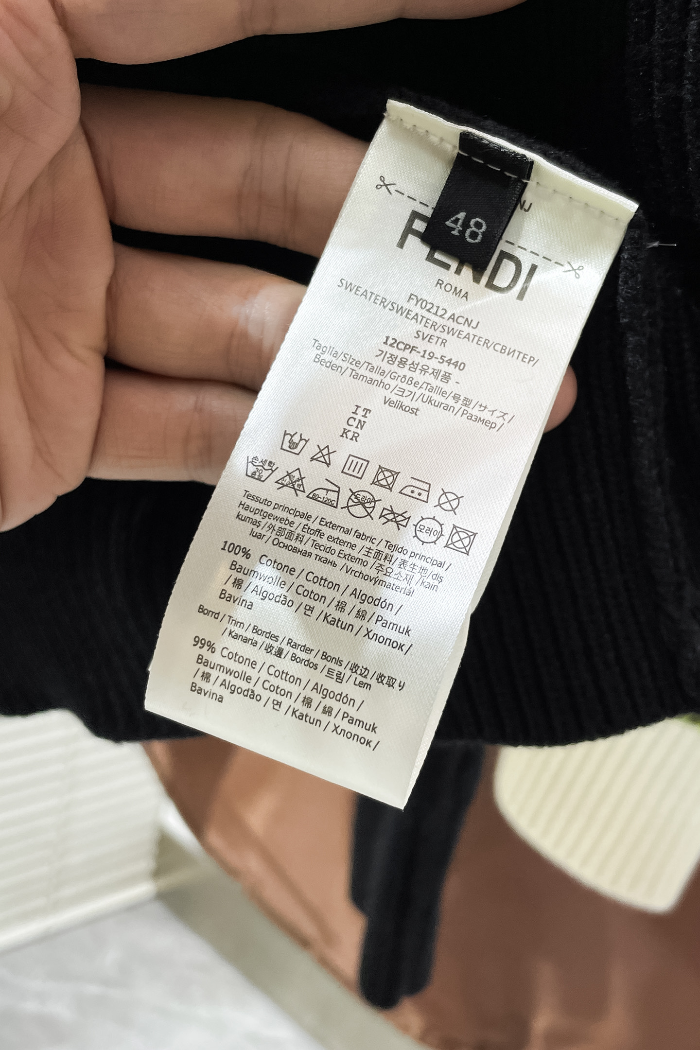 Fendi Couple Basic Clothing Cotton Black S-m-l-xl