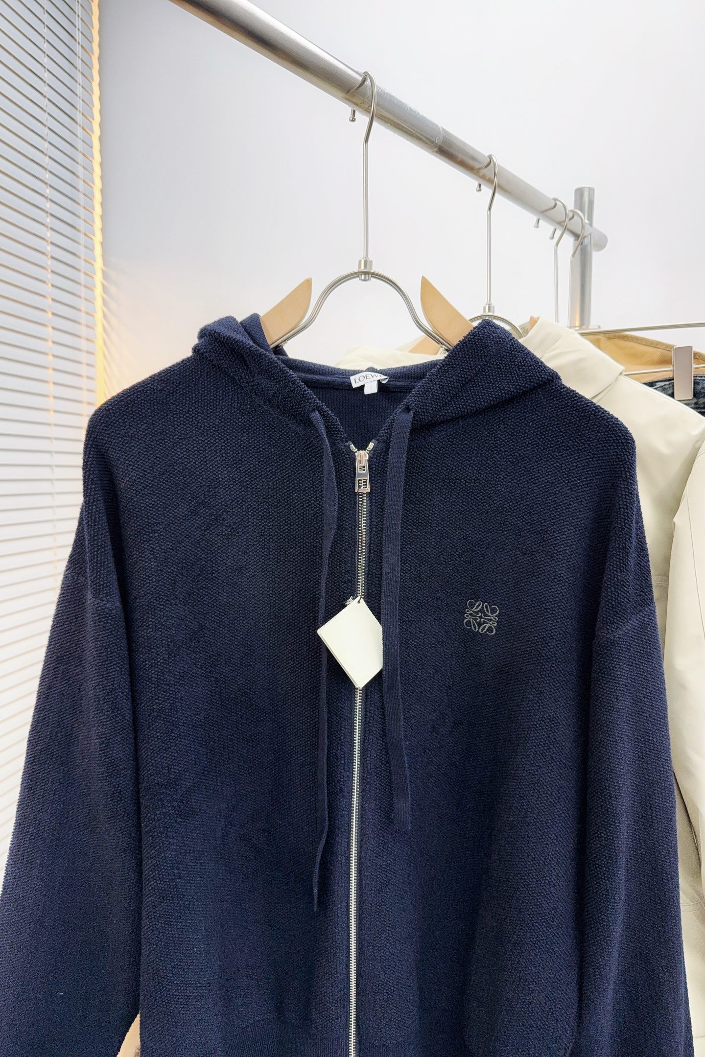 Loewe Couple Basic Clothing Wool Blue Loose Fit S-l-xl