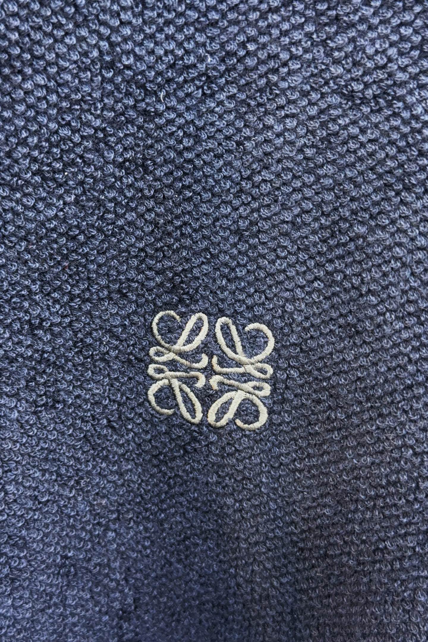 Loewe Couple Basic Clothing Wool Blue Loose Fit S-l-xl
