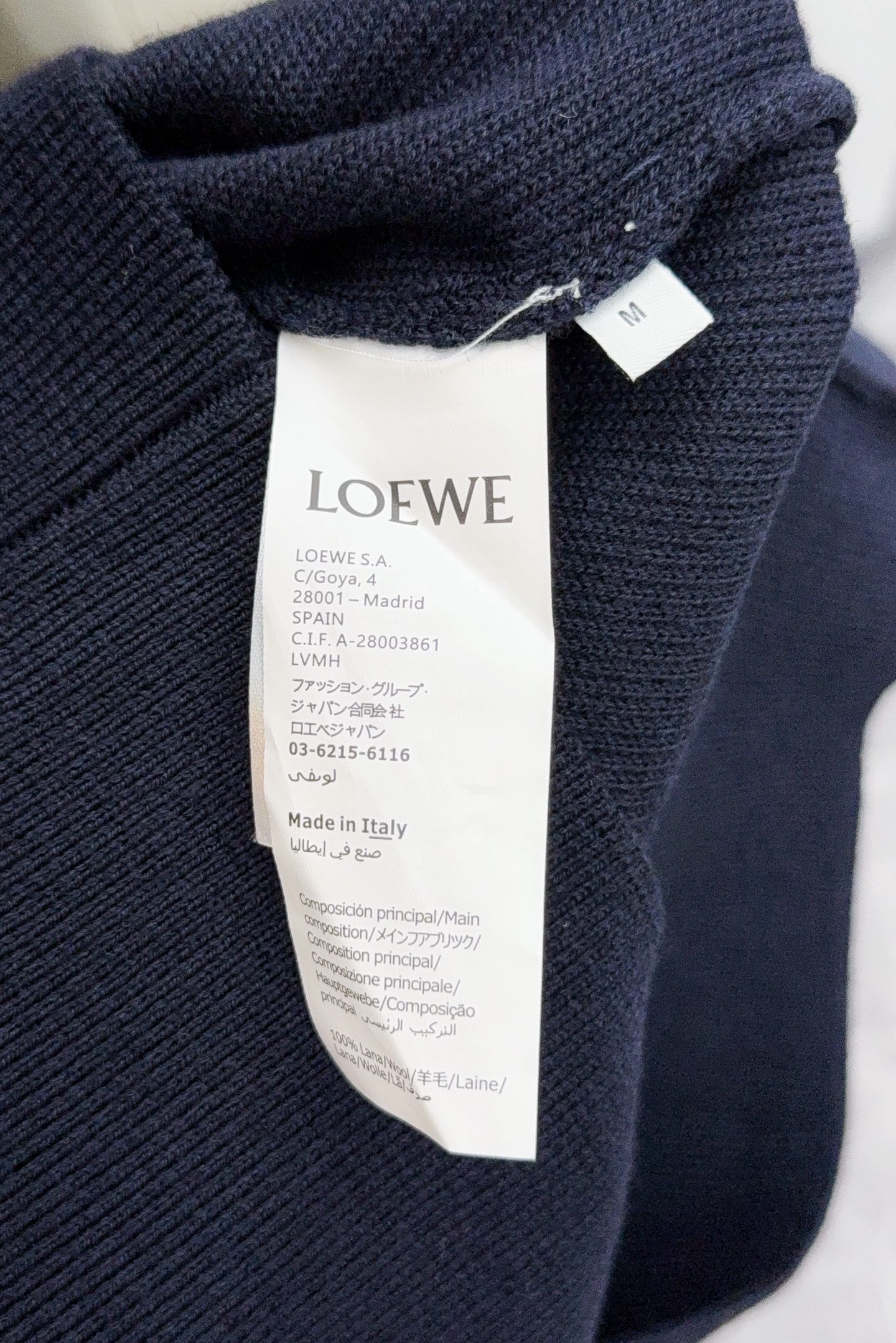 Loewe Couple Basic Clothing Wool Blue Loose Fit S-l-xl