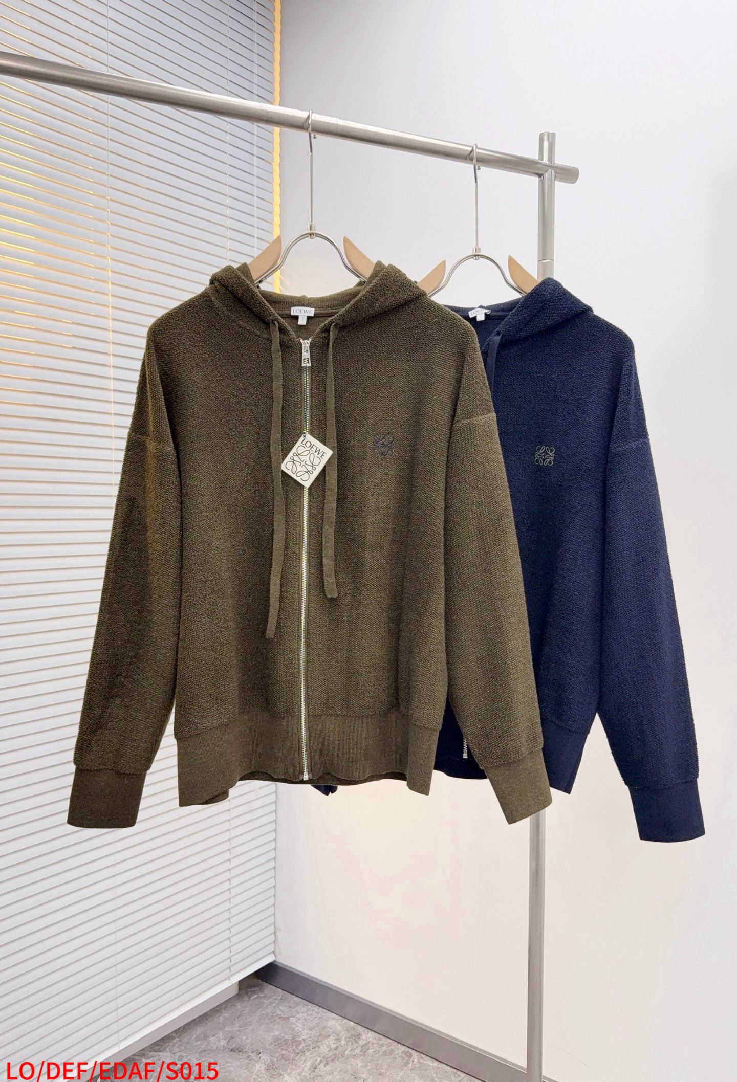 Loewe Couple Basic Clothing Wool Blue Loose Fit S-l-xl