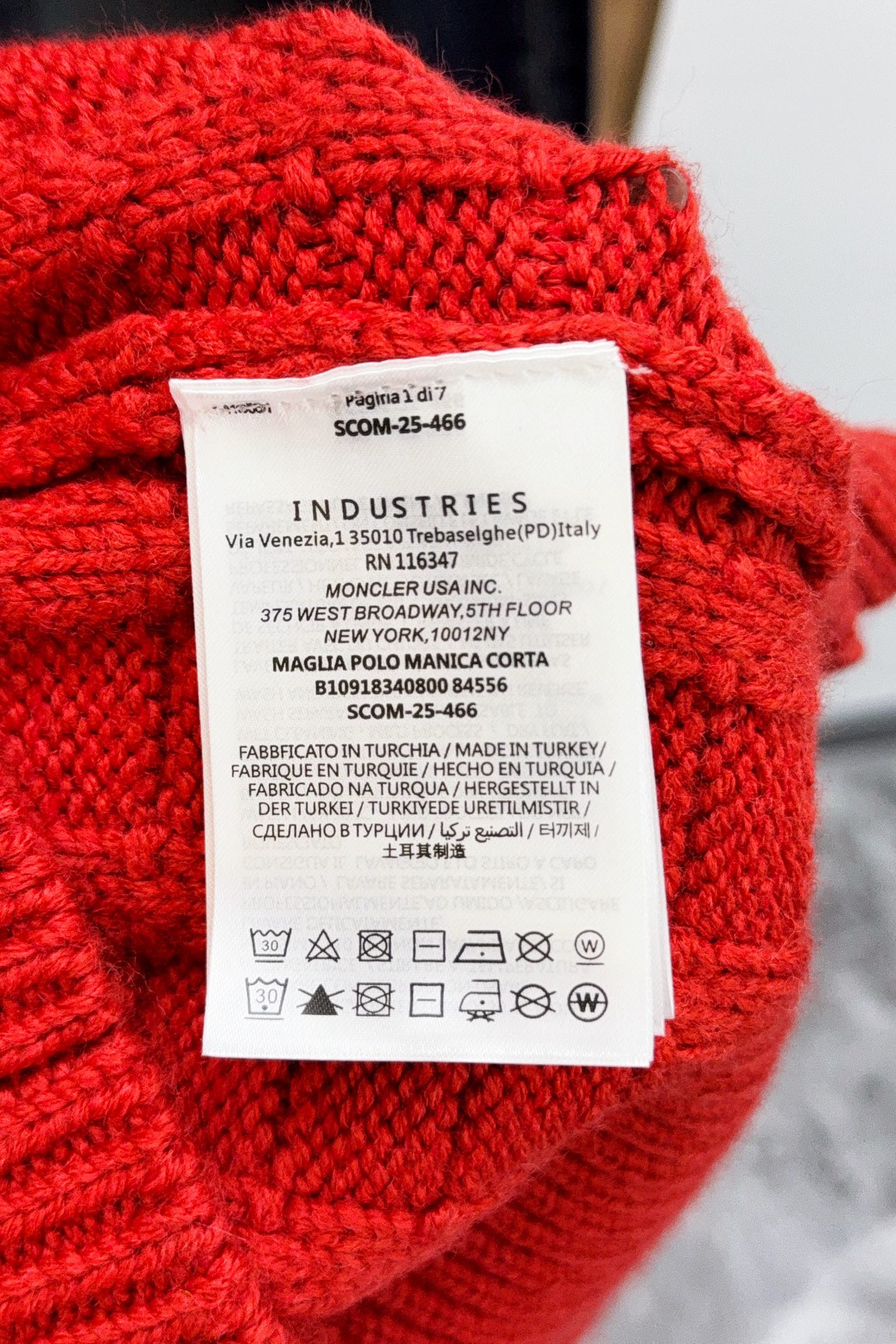 Moncler Basic Clothing Wool Red Loose Fit S-m-l-xl