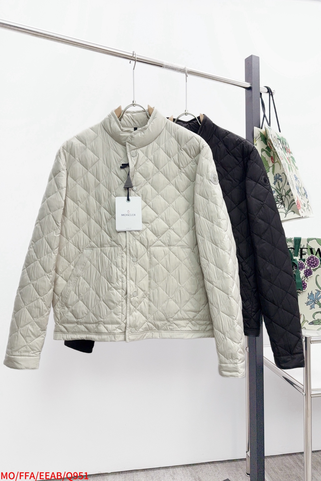 Moncler Male Down Jacket White Duck Down Black M-l