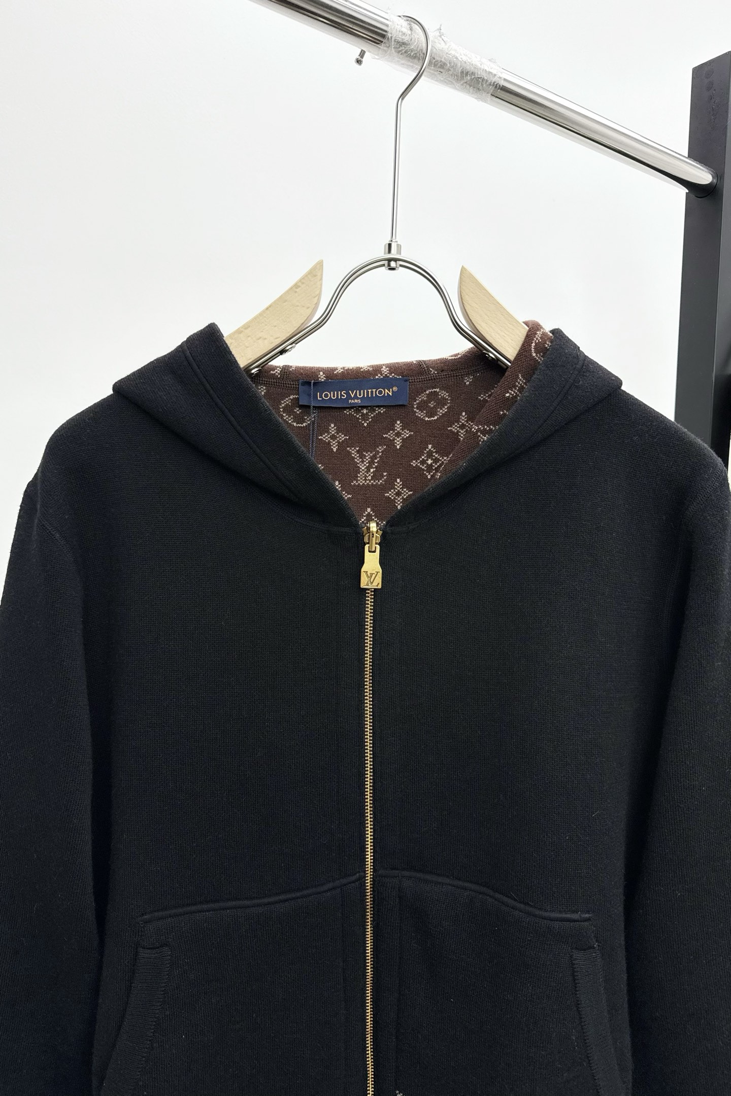 Louis Vuitton Basic Clothing Cotton Black Hooded S-m-l-xl