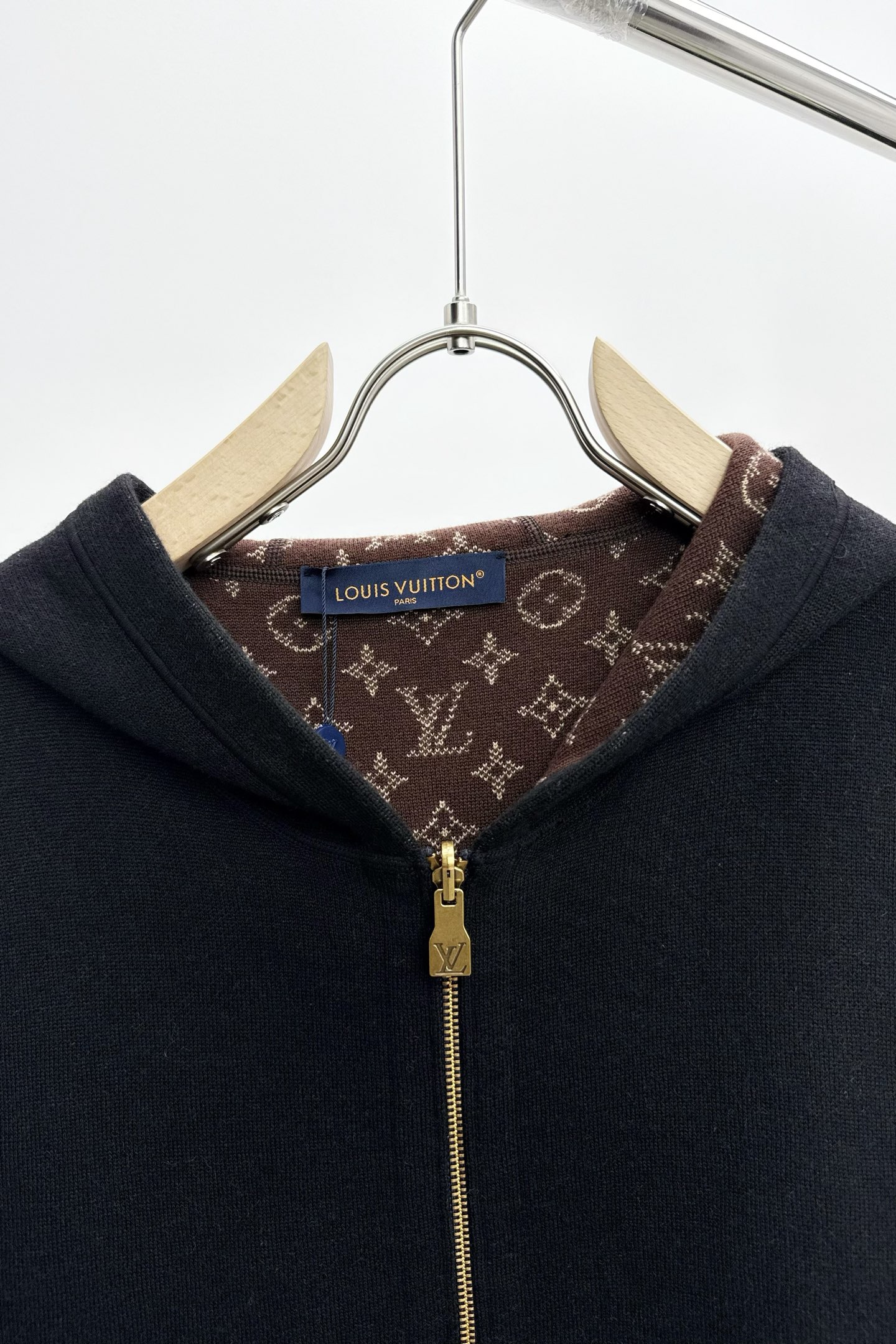 Louis Vuitton Basic Clothing Cotton Black Hooded S-m-l-xl