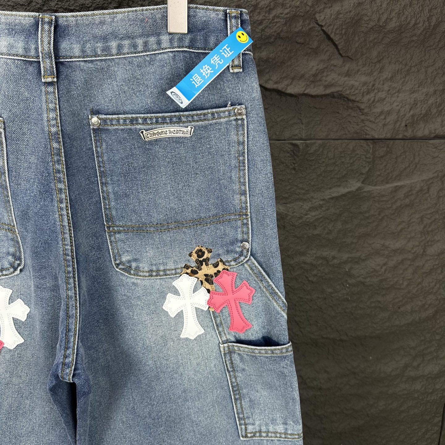 Chrome Hearts Couple Jeans Blue Loose Fit