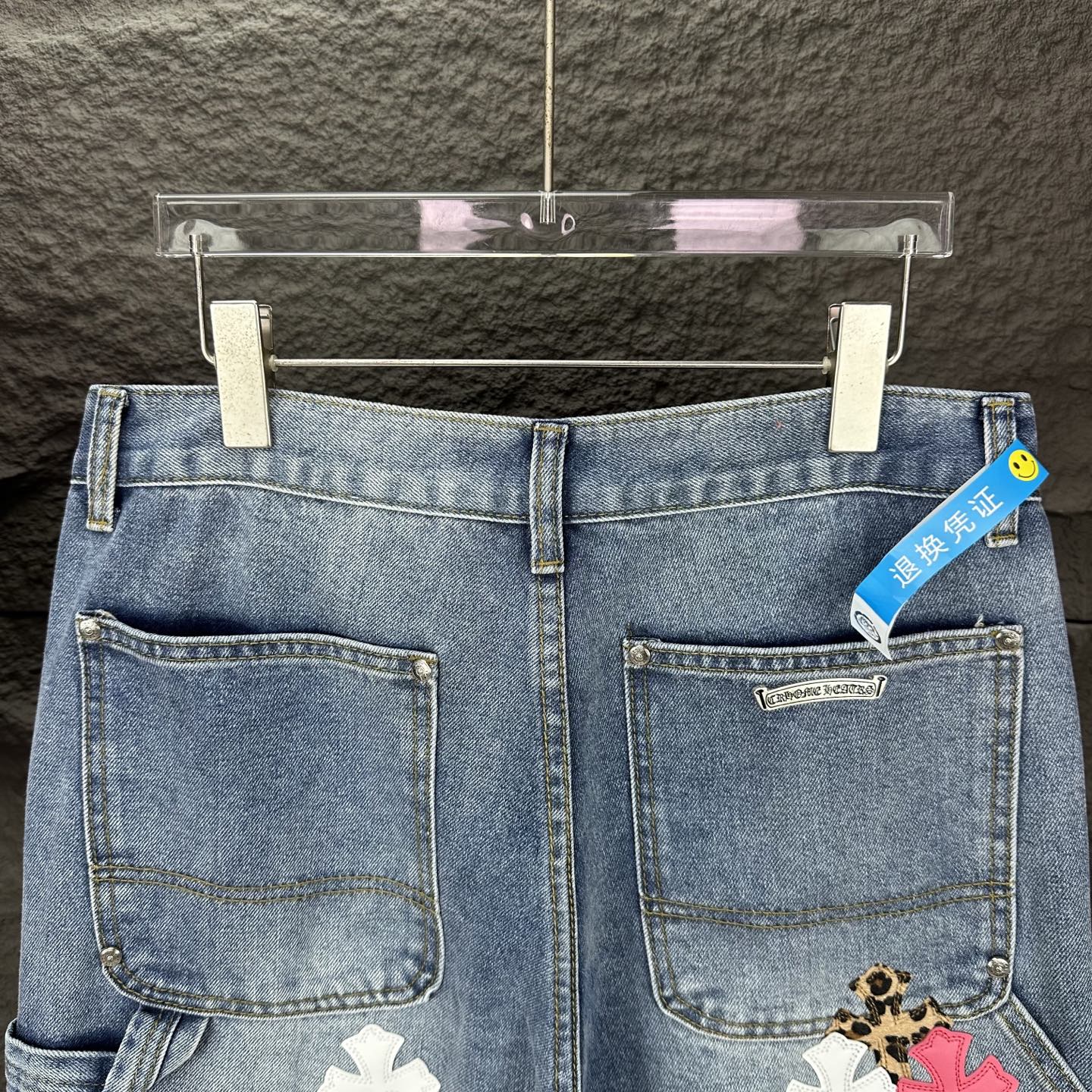 Chrome Hearts Couple Jeans Blue Loose Fit