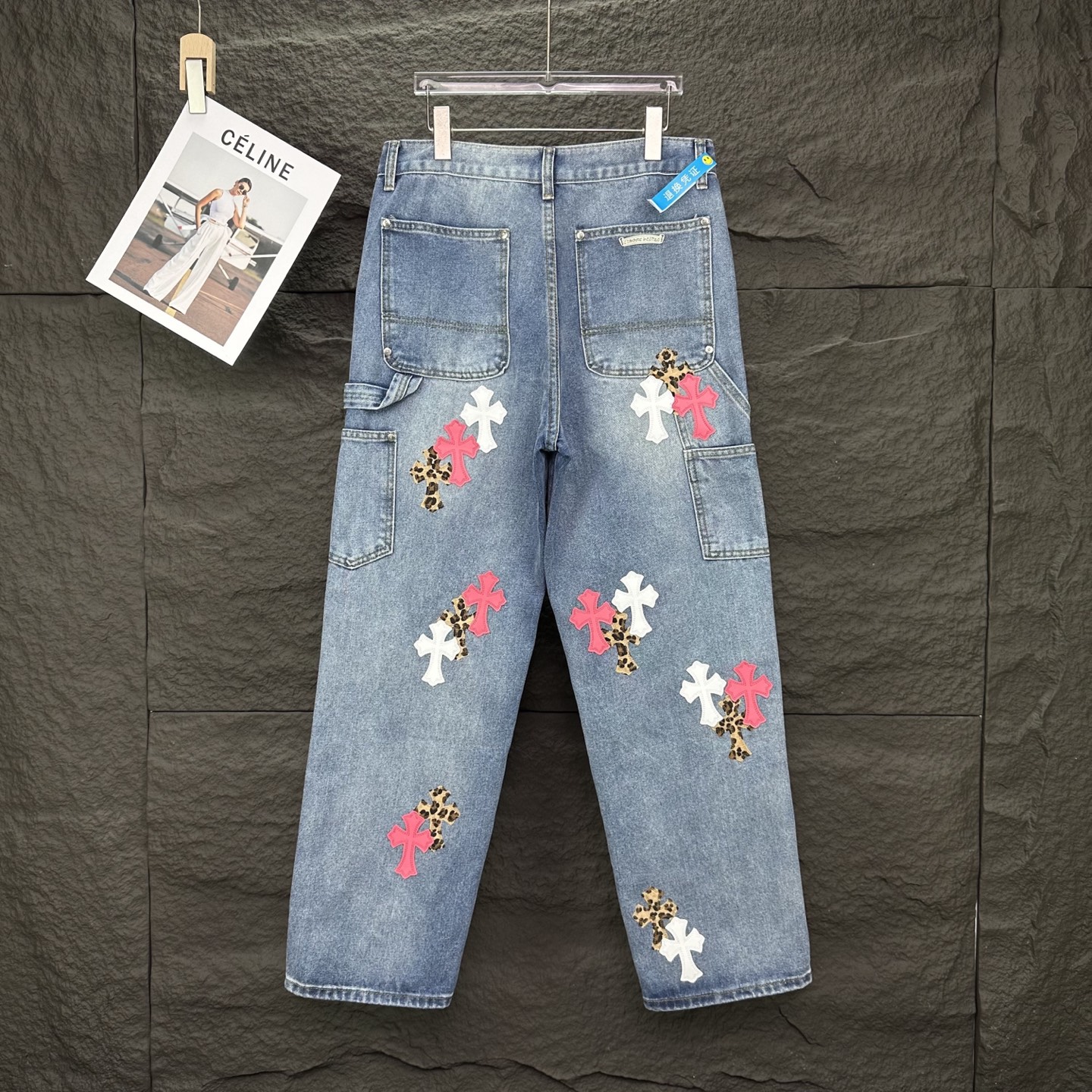 Chrome Hearts Couple Jeans Blue Loose Fit