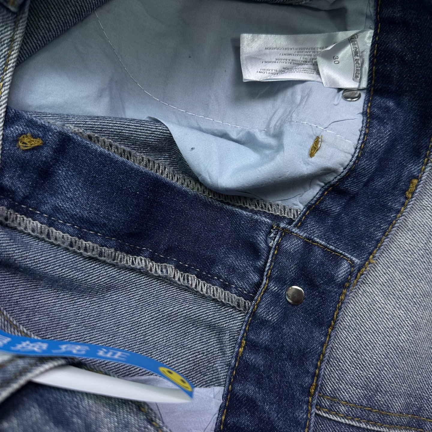 Chrome Hearts Couple Jeans Blue Loose Fit