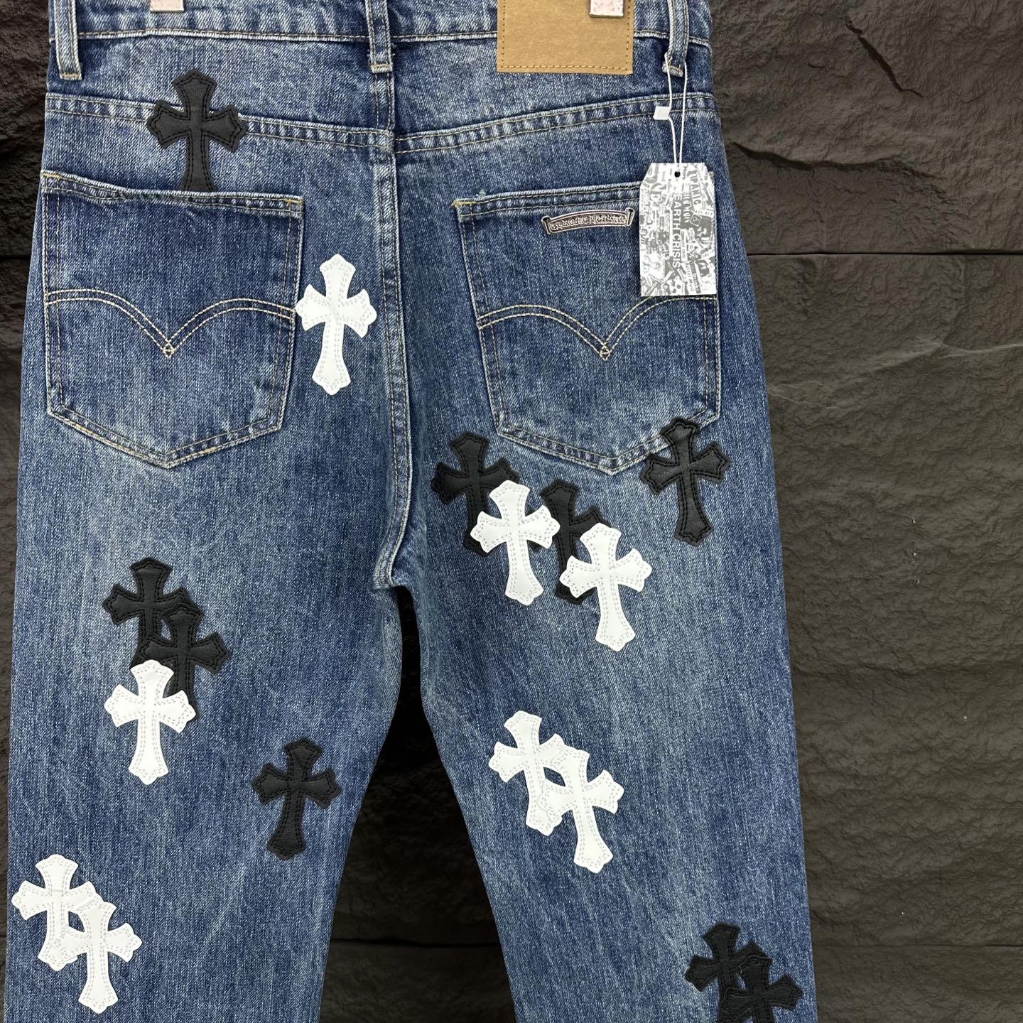Chrome Hearts Couple Jeans Blue Loose Fit