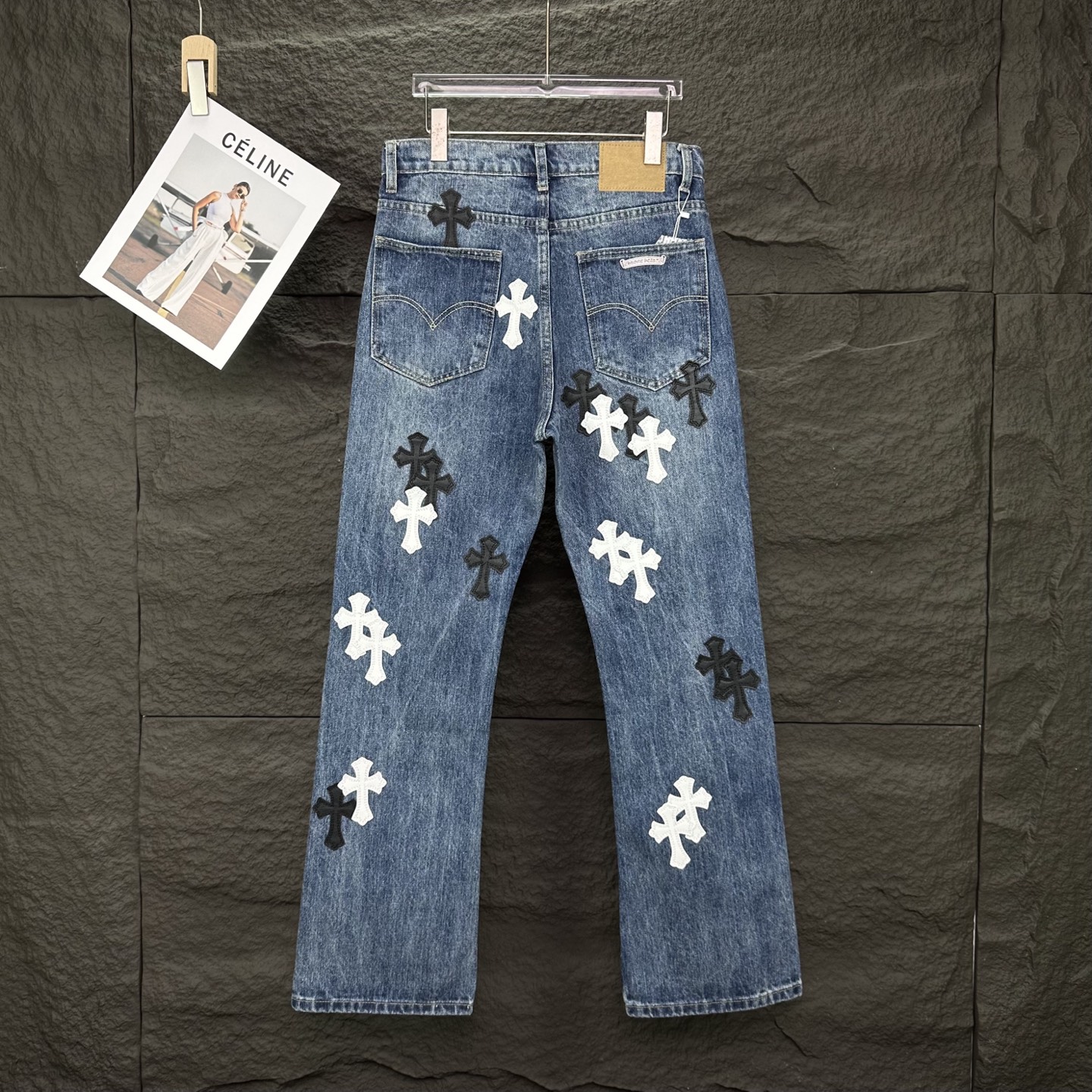 Chrome Hearts Couple Jeans Blue Loose Fit