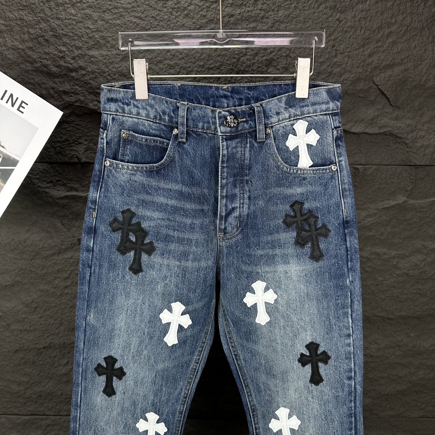 Chrome Hearts Couple Jeans Blue Loose Fit