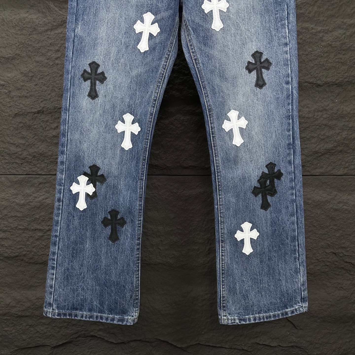 Chrome Hearts Couple Jeans Blue Loose Fit