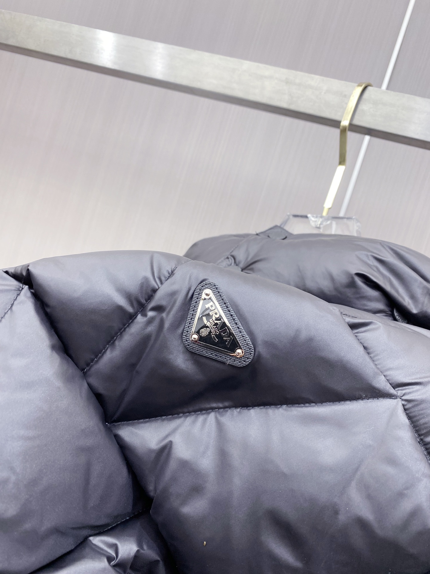Prada Down Jacket White Duck Down Black Hooded 54-48-56-50-52