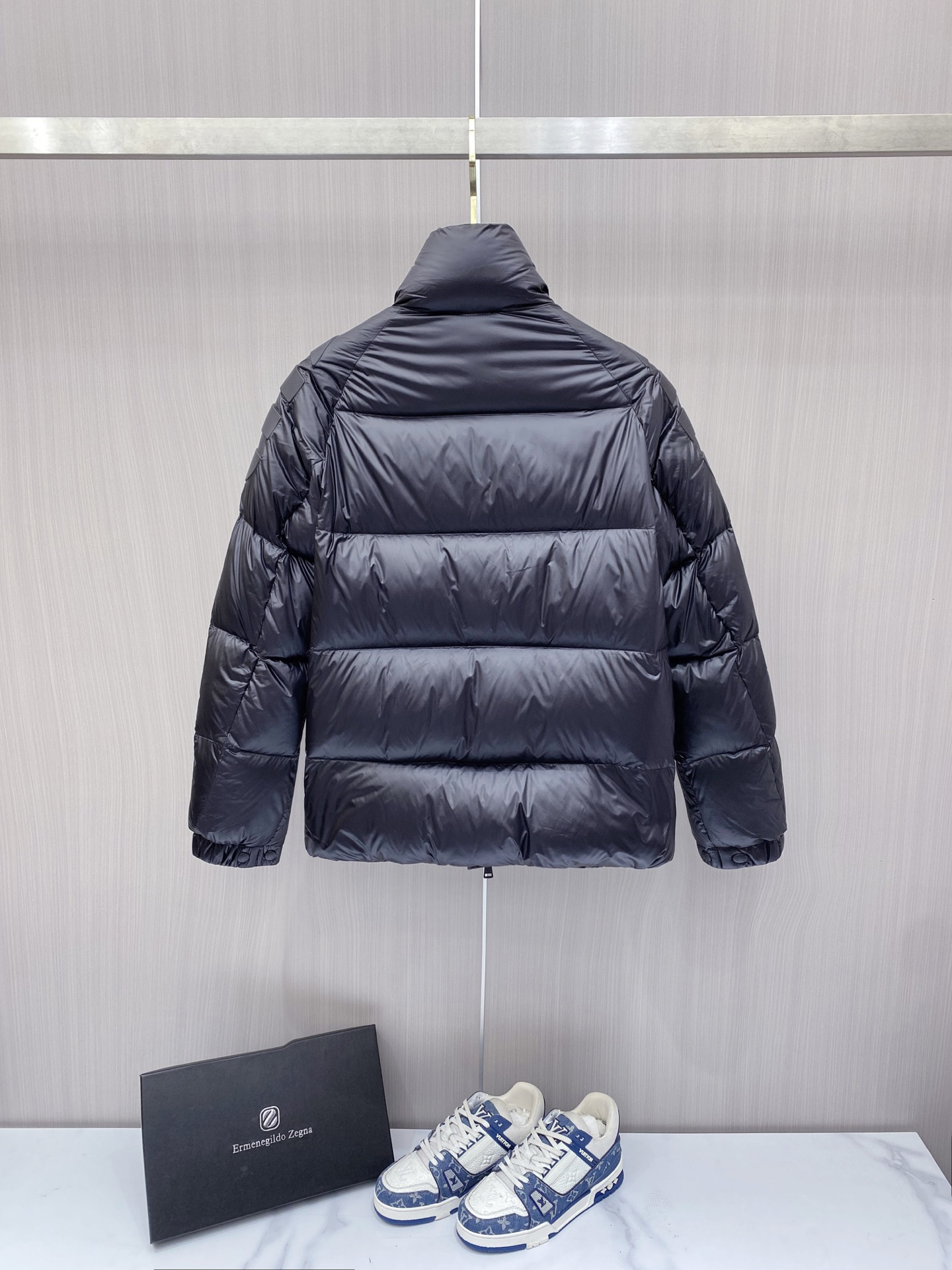 Moncler Couple Down Jacket Goose Down Black Loose Fit M-l