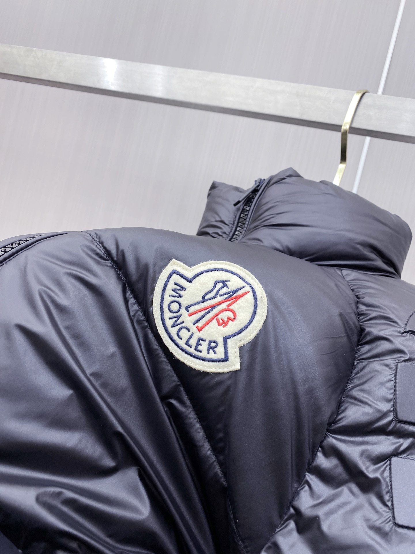 Moncler Couple Down Jacket Goose Down Black Loose Fit M-l